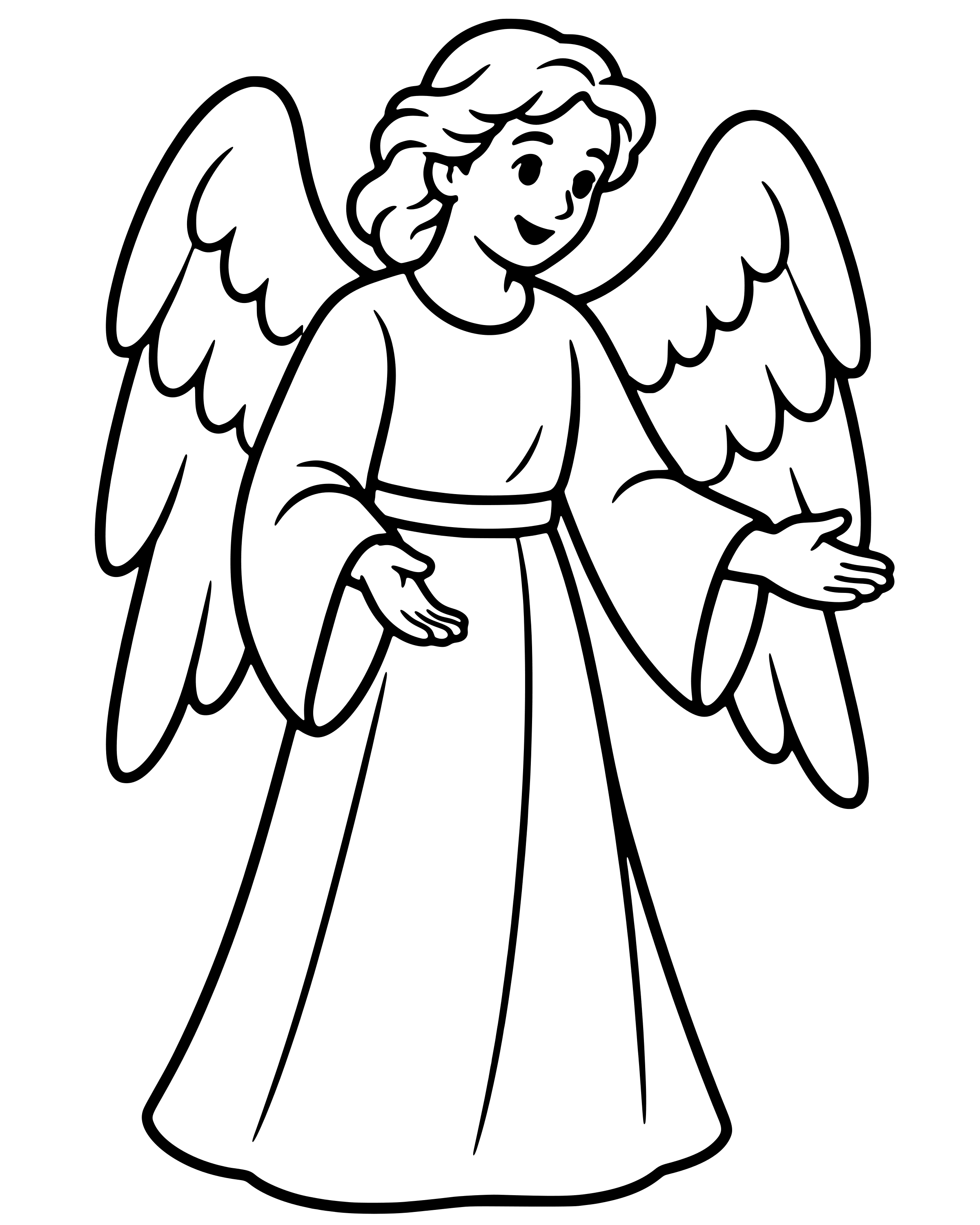 Easy Gideon and the Angel coloring page