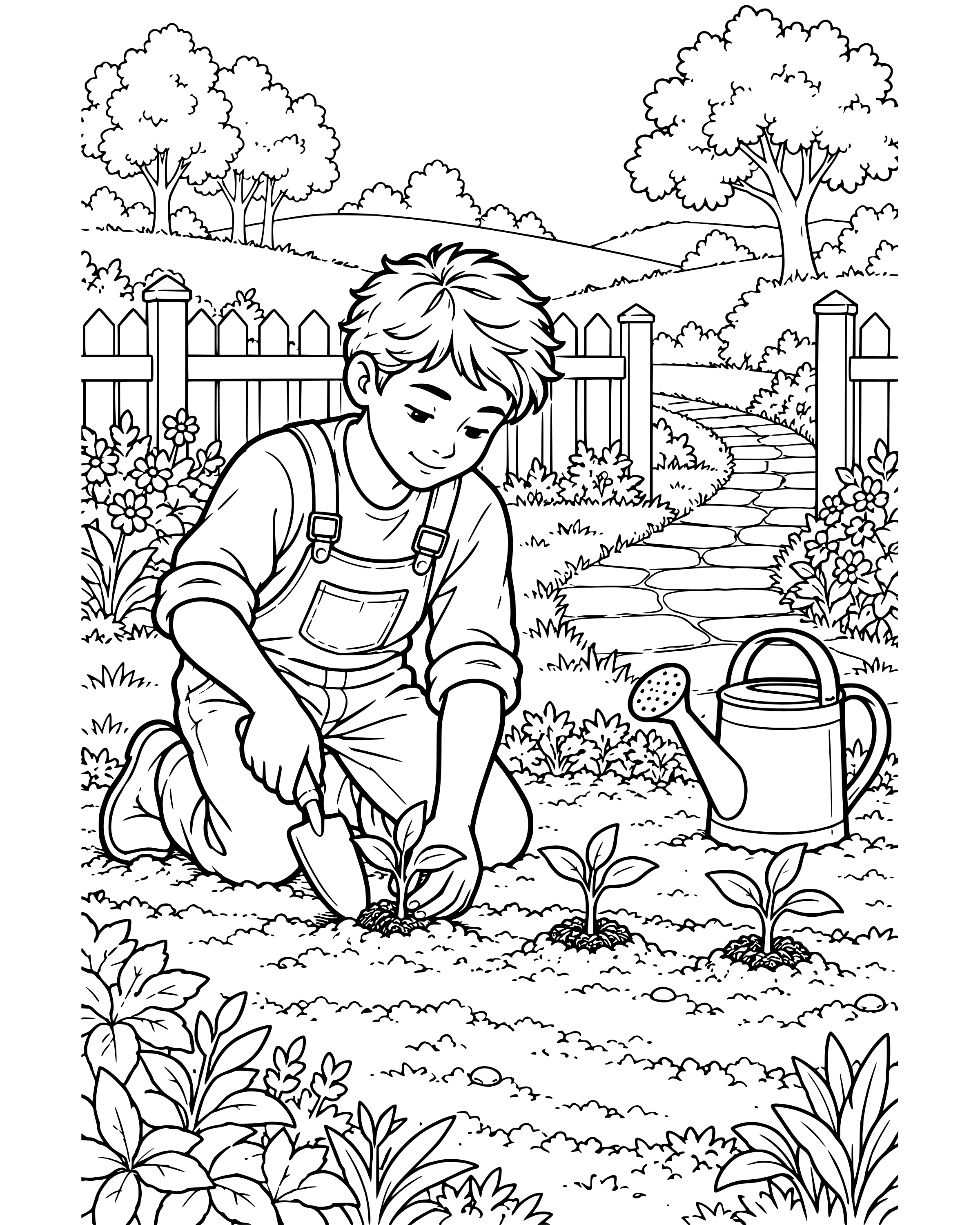 Detailed A Time to Plant coloring page