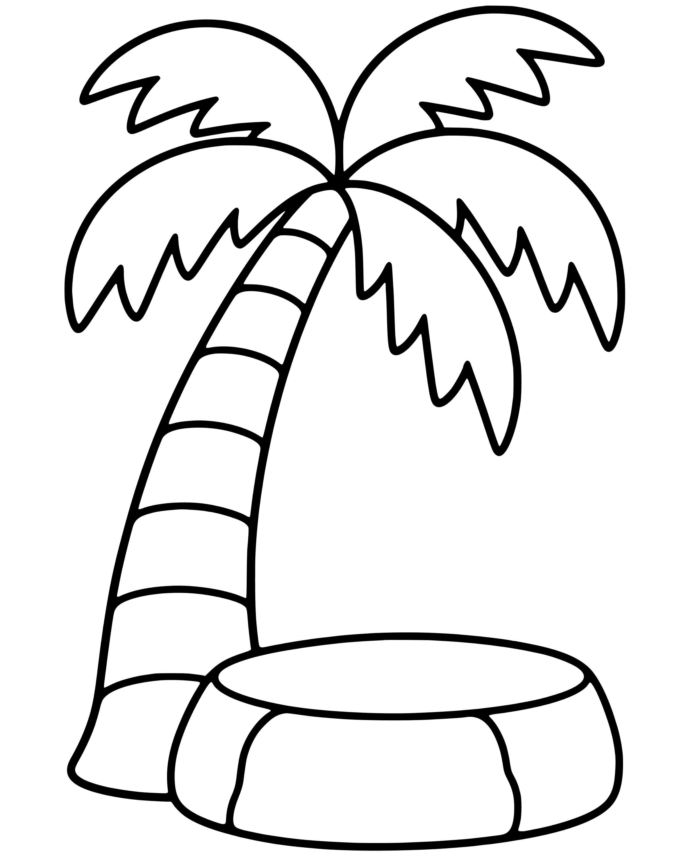 Easy Deborah Under the Palm Tree coloring page