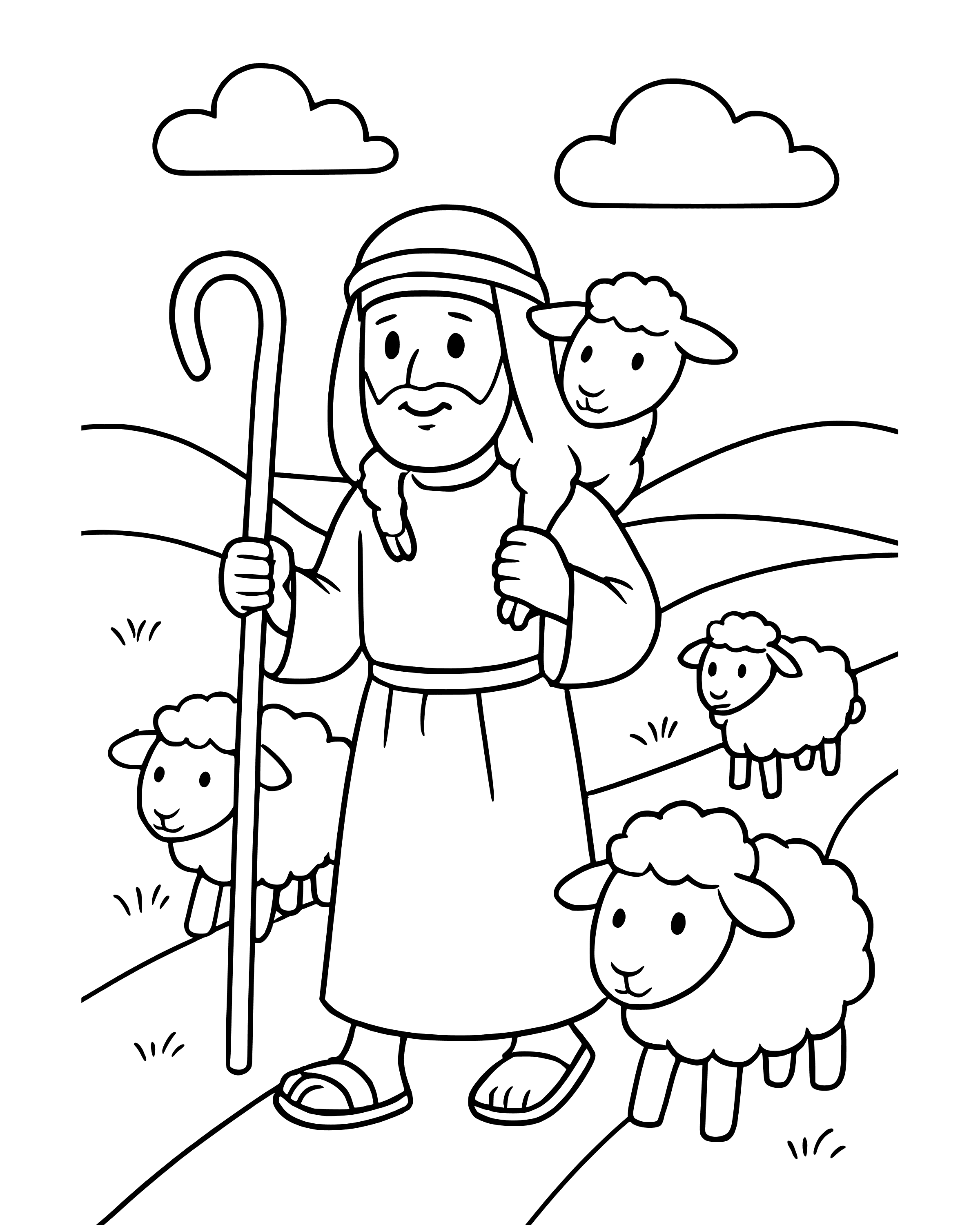 Simple The Lord Is My Shepherd coloring page