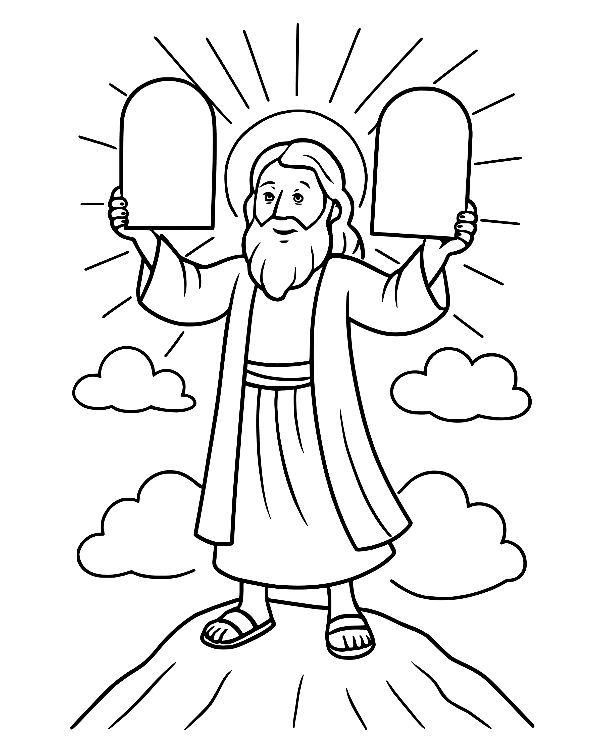 Simple The Two Stone Tablets coloring page