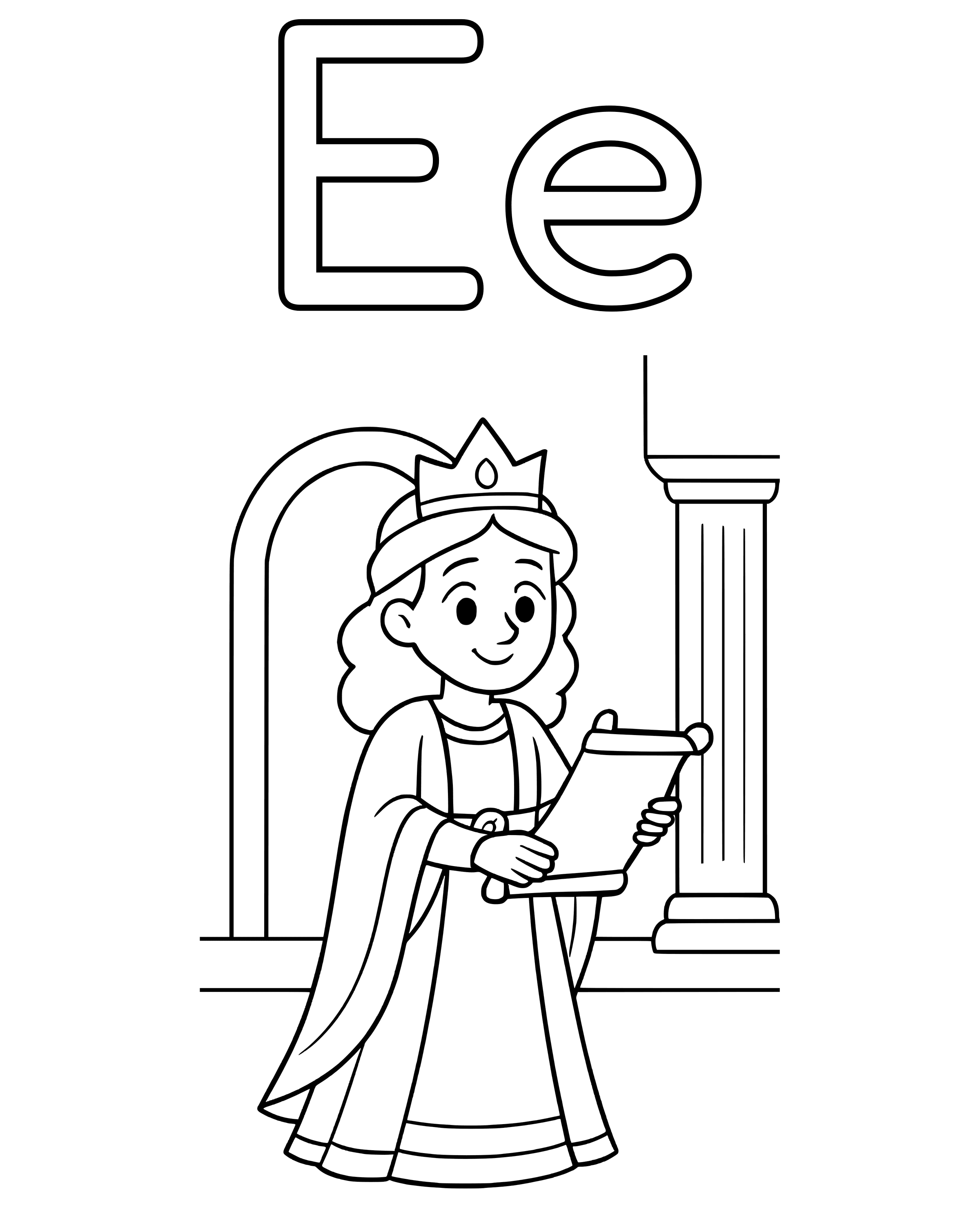Simple E Is for Esther coloring page