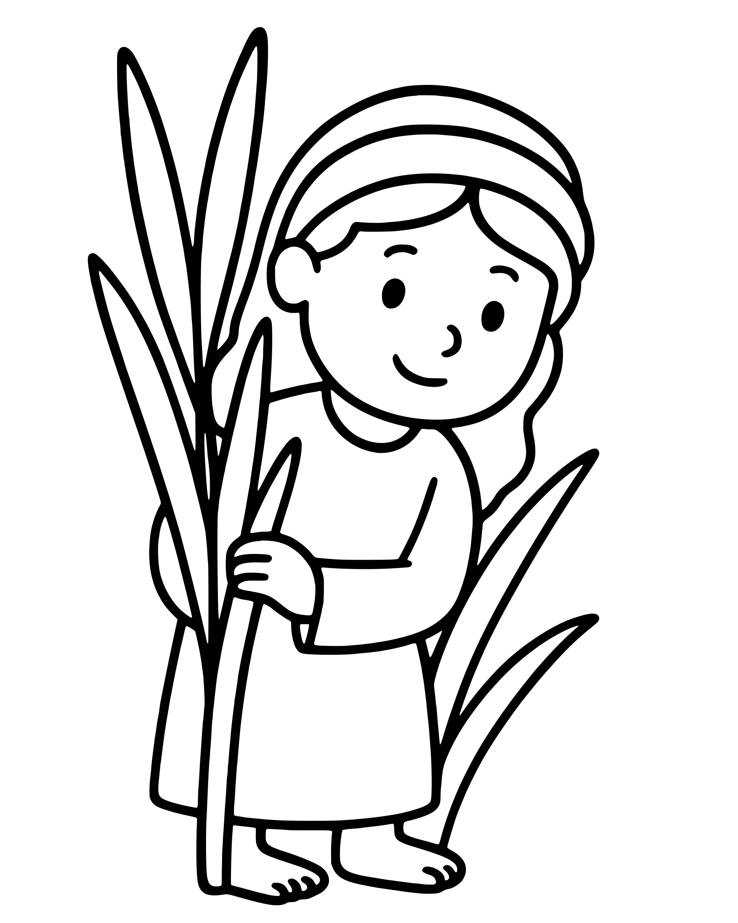 Easy Miriam Watches over Baby Moses coloring page
