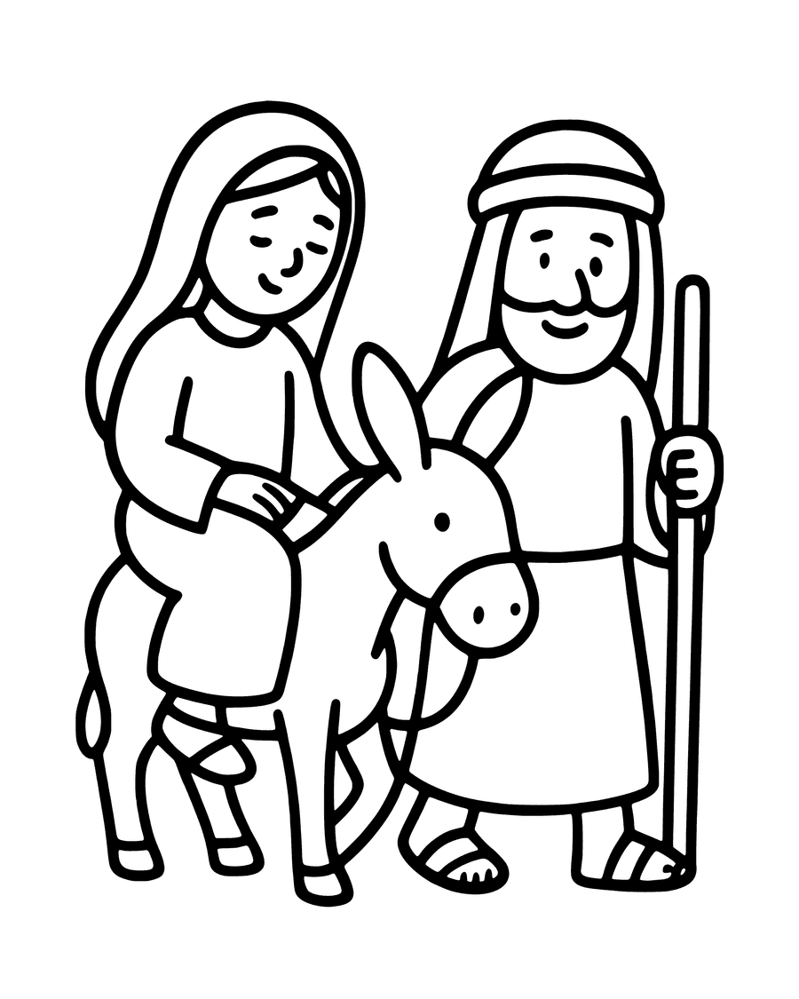 Easy The Journey to Bethlehem coloring page