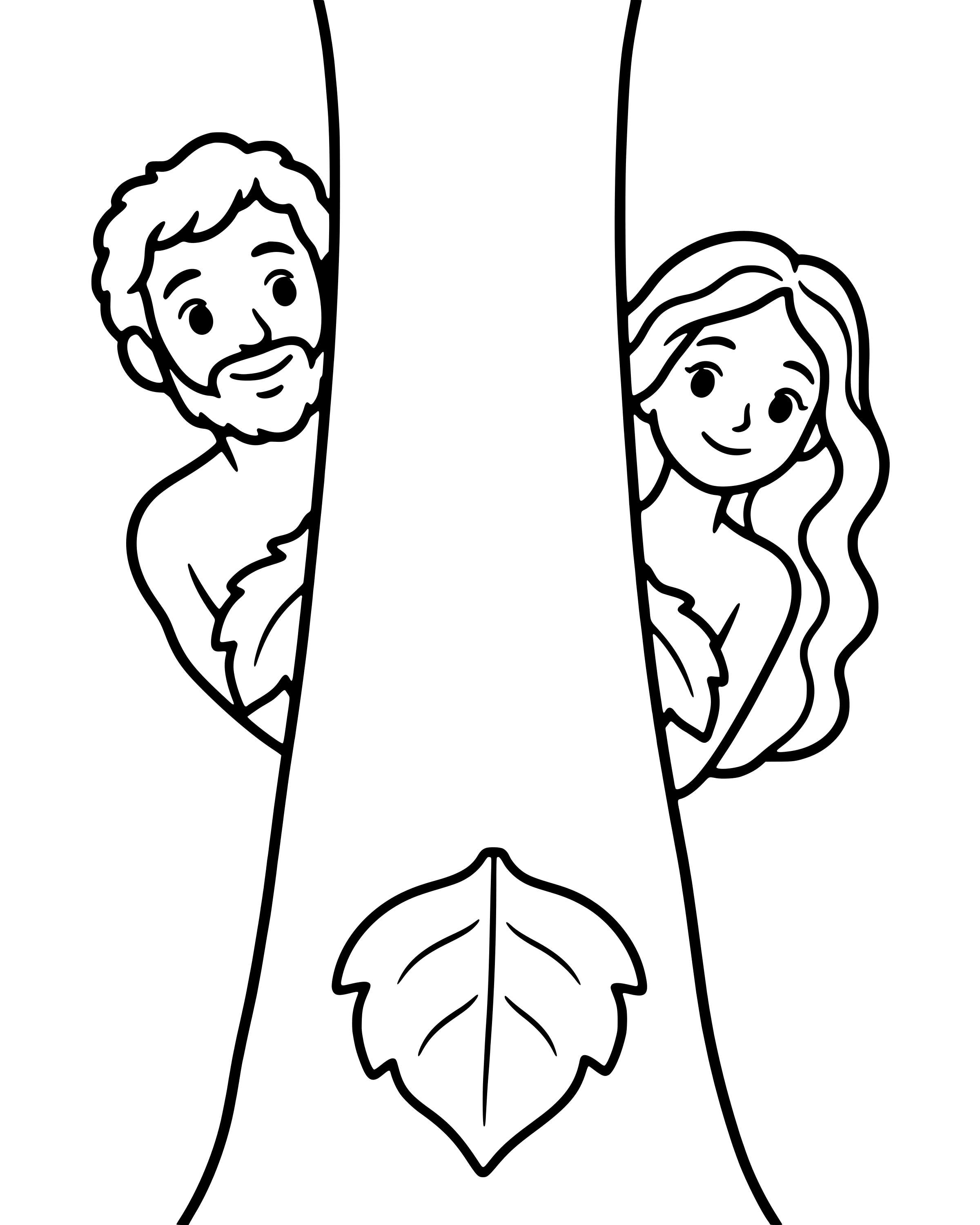 God Calls to Adam and Eve, easy printable coloring page for ages 2–4