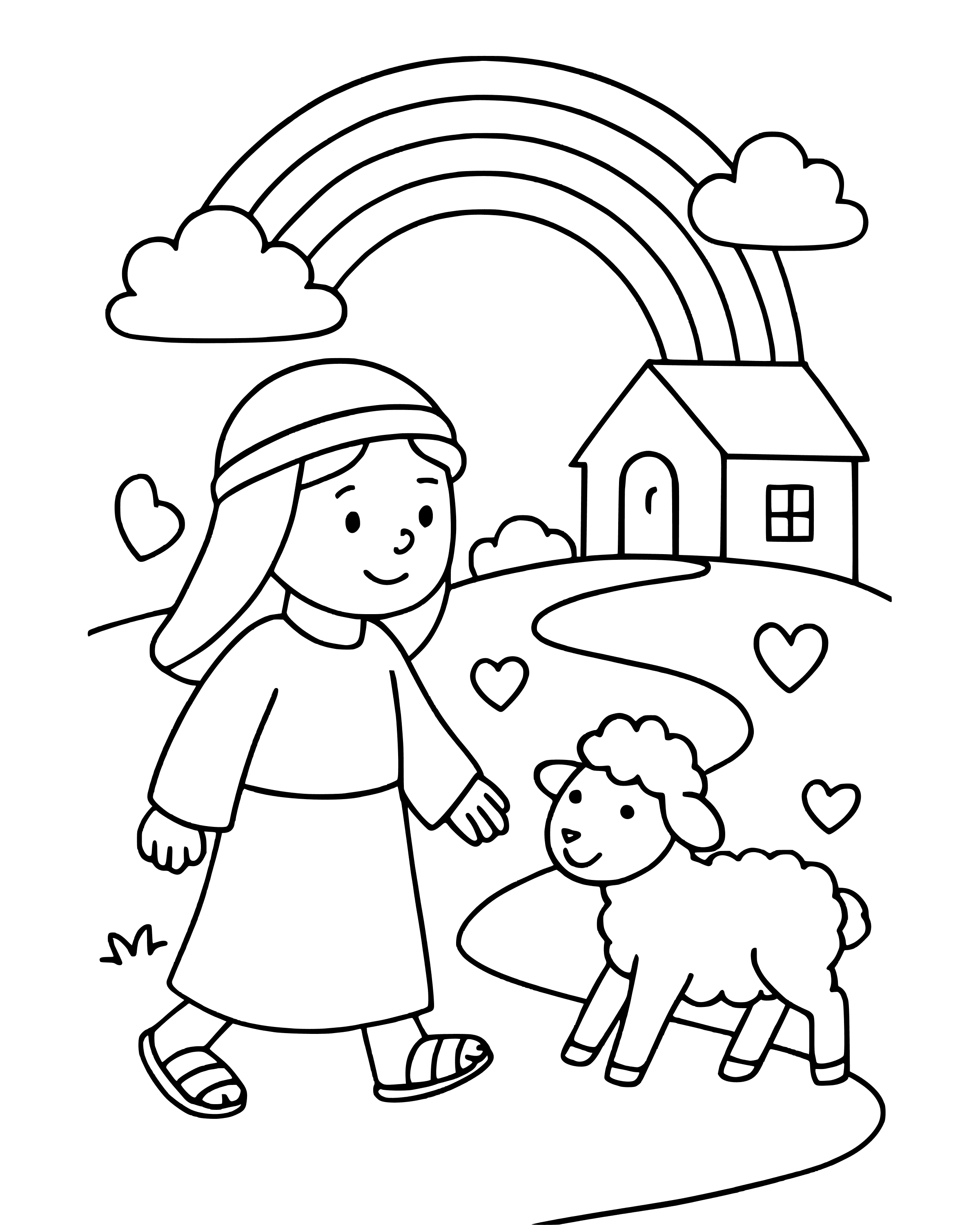 Simple Goodness and Love Will Follow Me coloring page