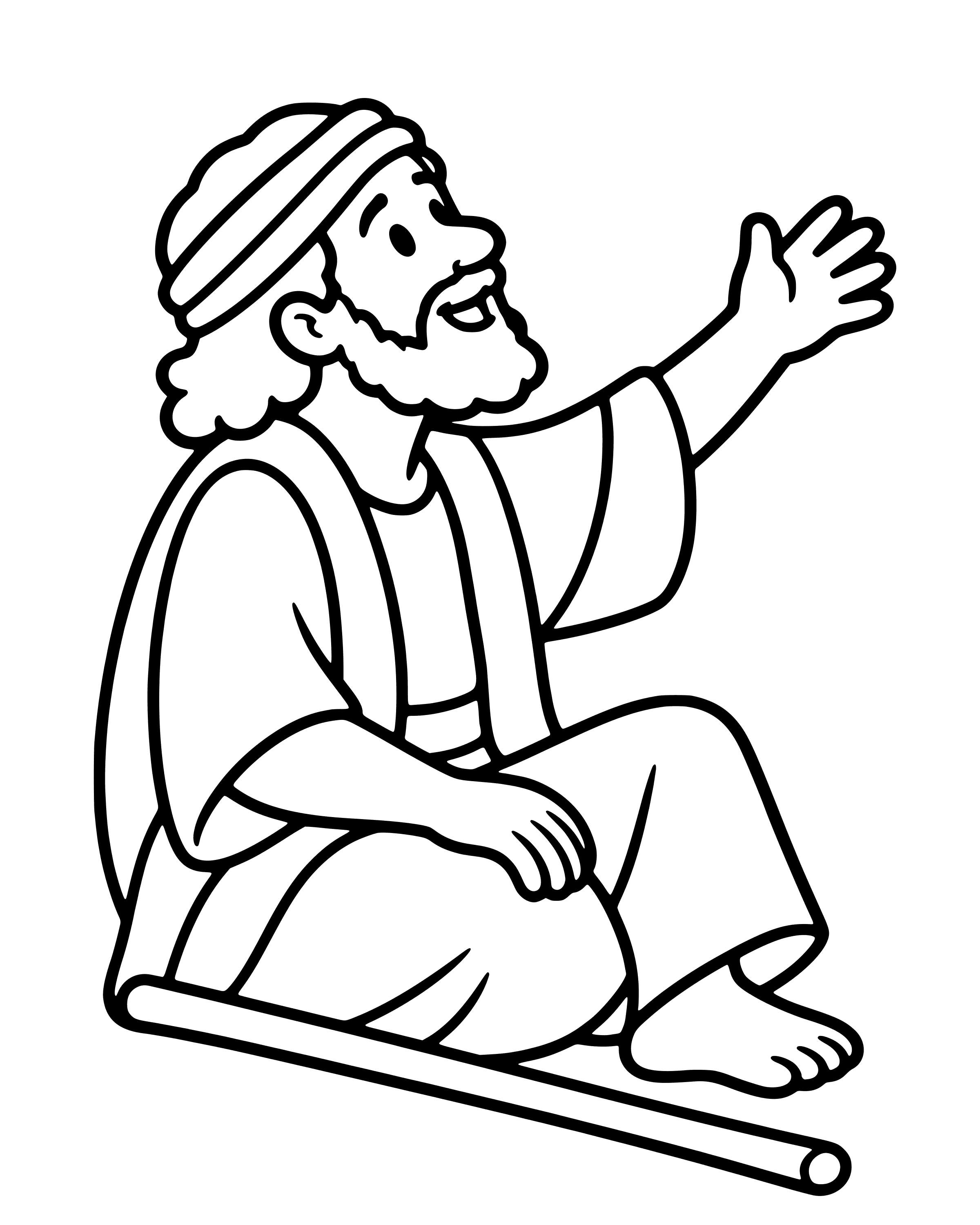 Bartimaeus Calls Out to Jesus, easy printable coloring page for ages 2–4