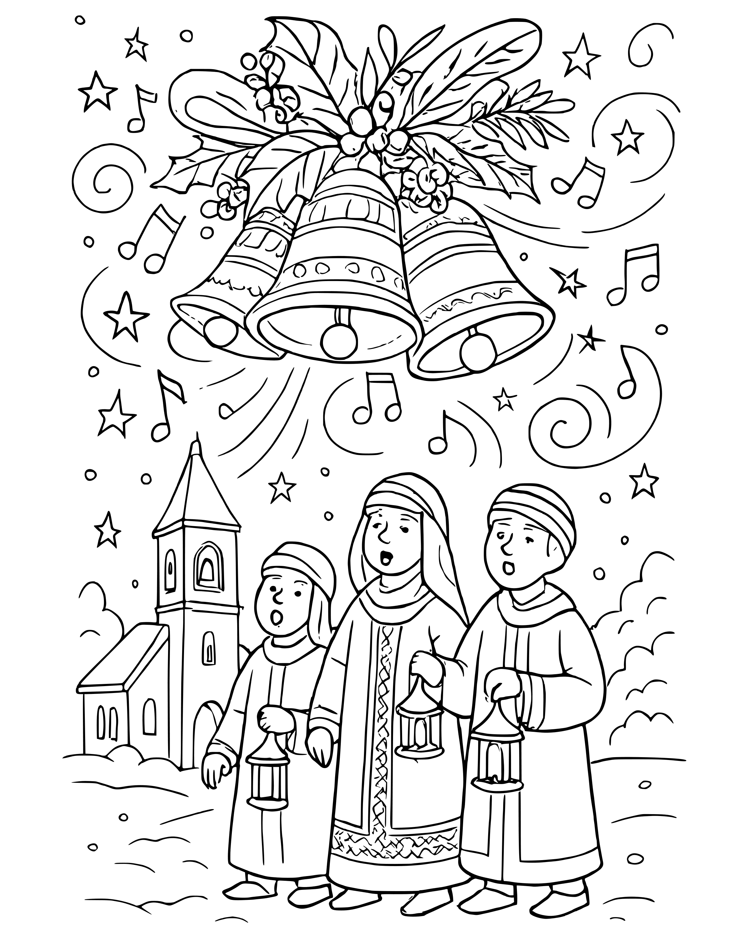 Detailed Joy to the World coloring page