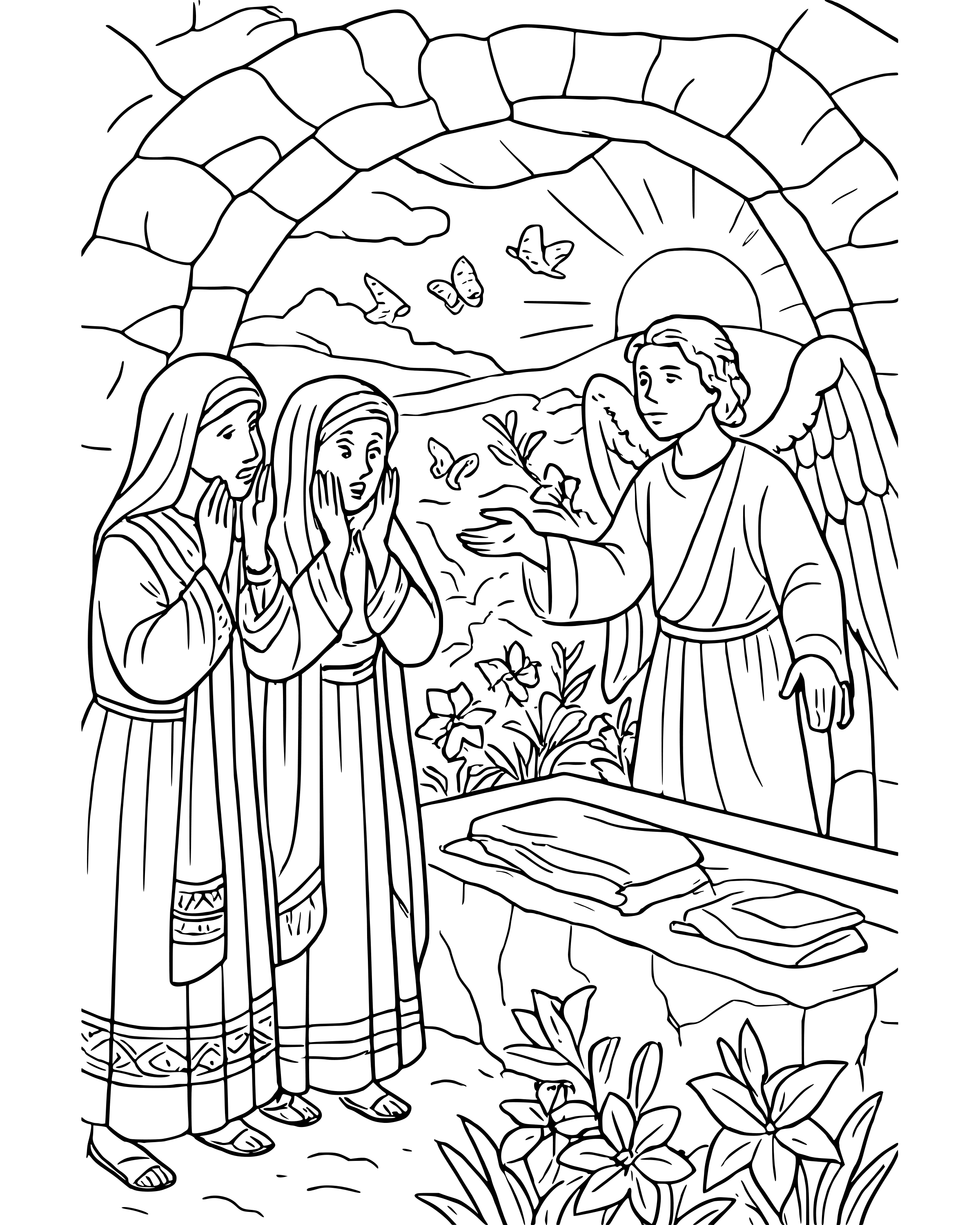 Detailed He Is Risen! coloring page