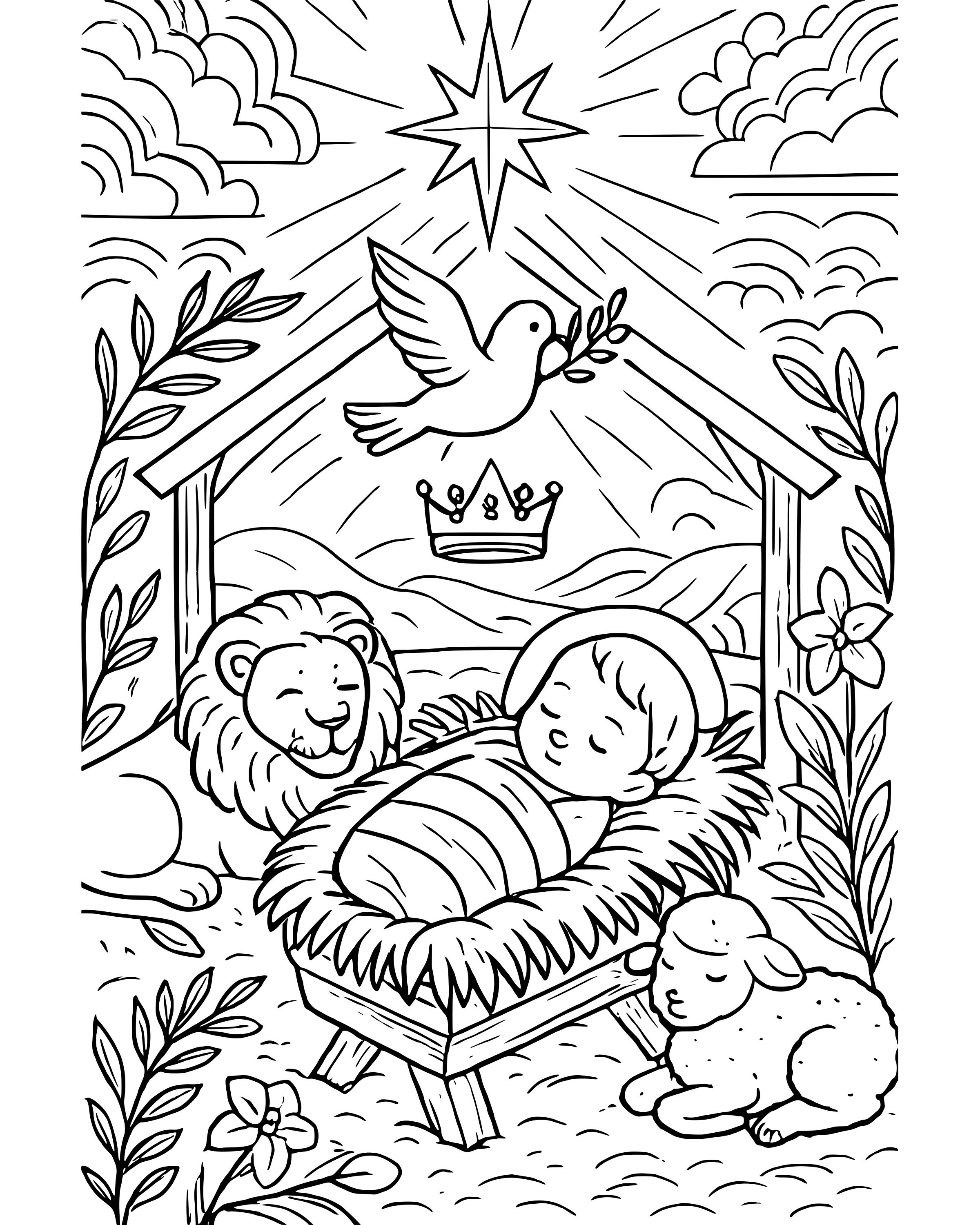 Detailed The Prince of Peace coloring page