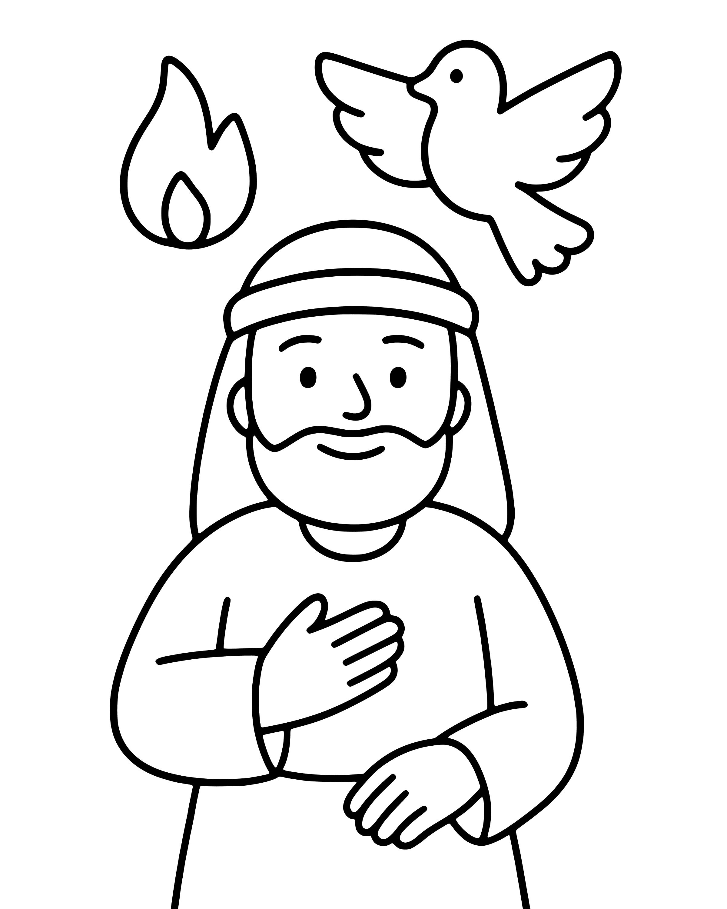 Easy Tongues of Fire coloring page
