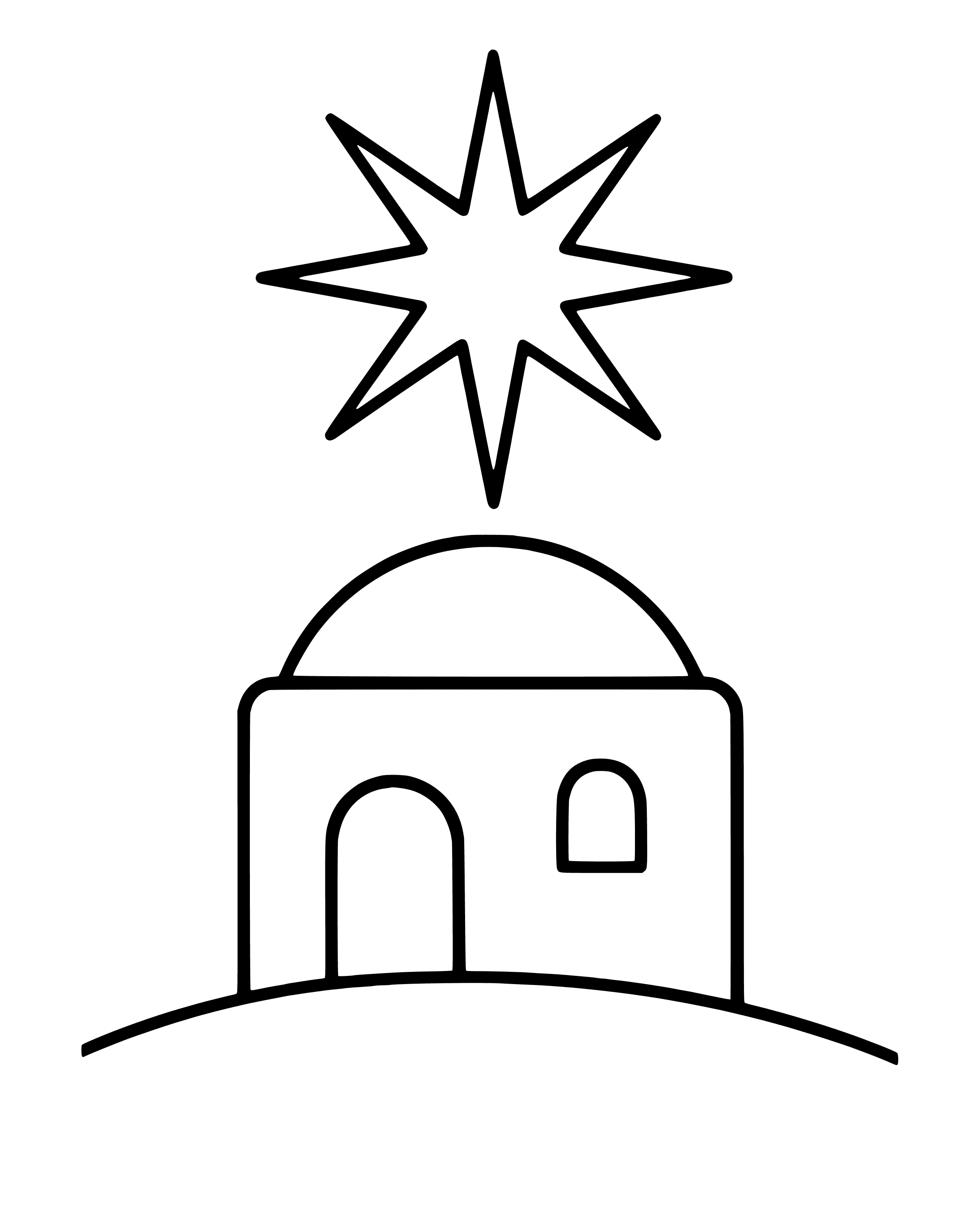 Easy The Star over Bethlehem coloring page