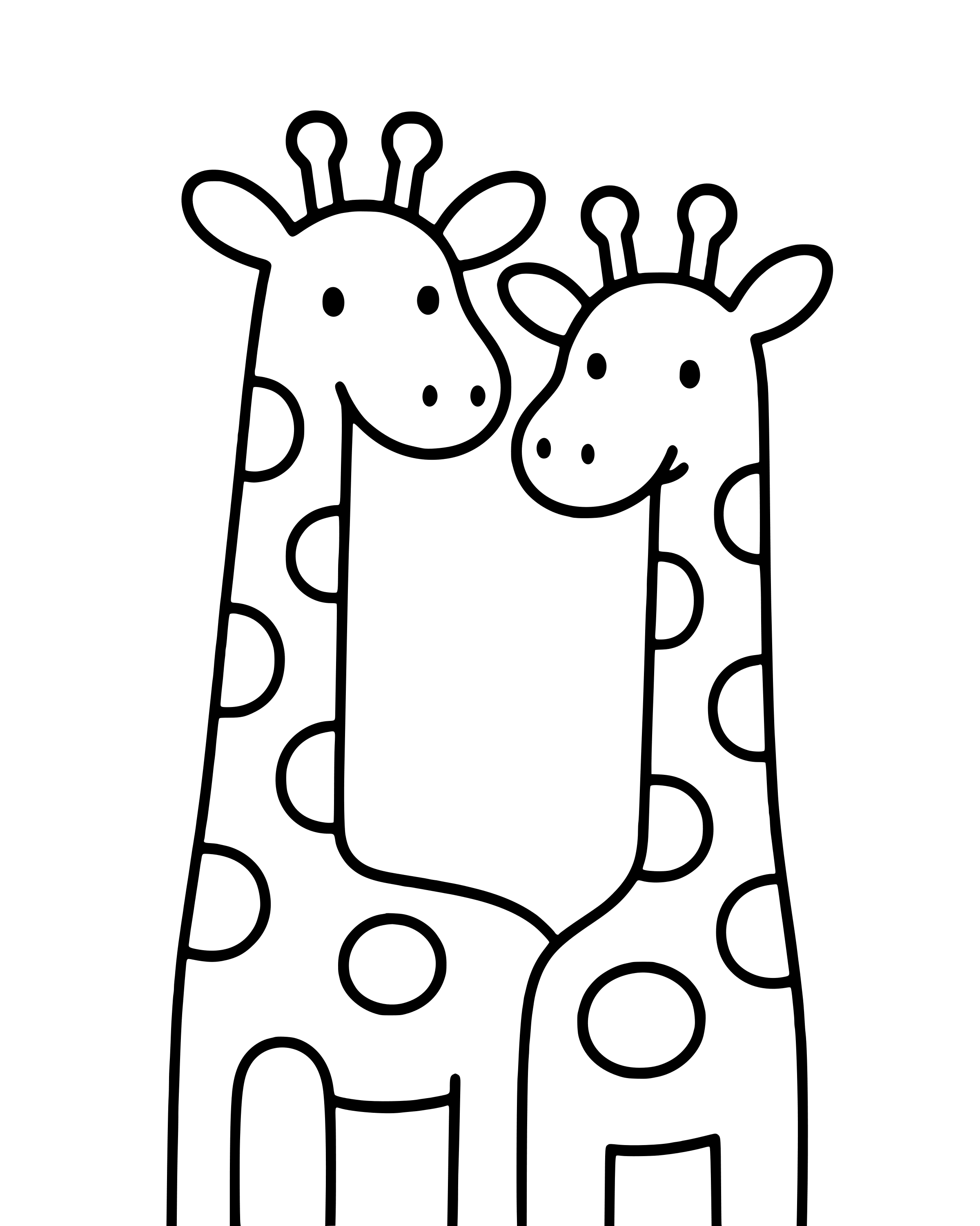 Easy Two by Two: Giraffes coloring page