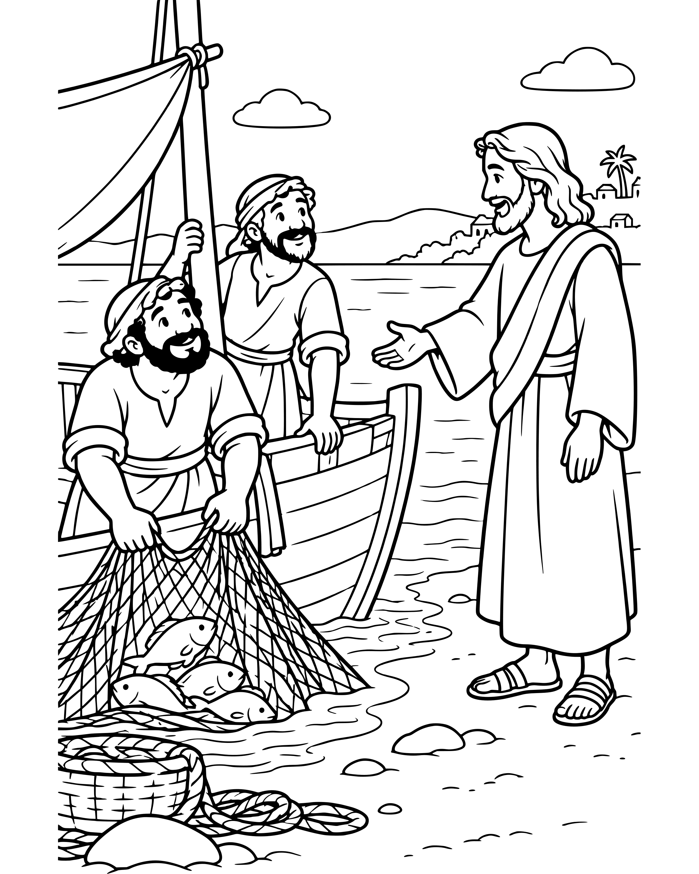 Simple Fishers of People coloring page