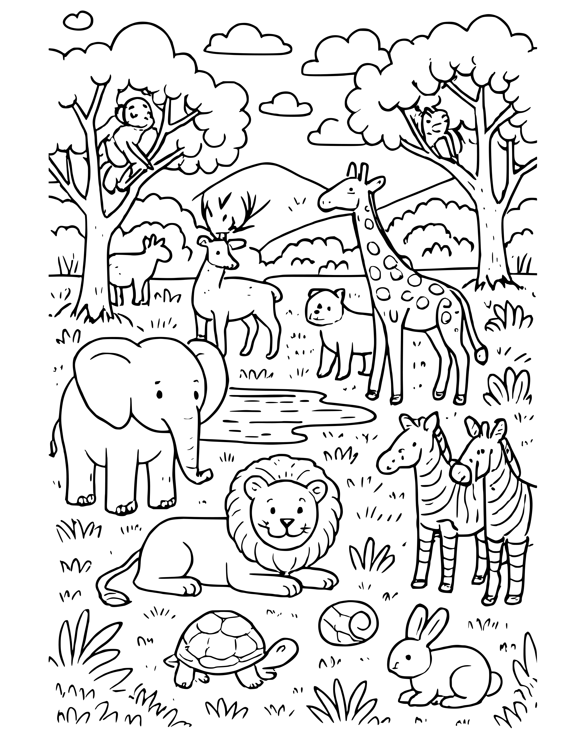 Detailed Day 6: God Makes the Animals coloring page