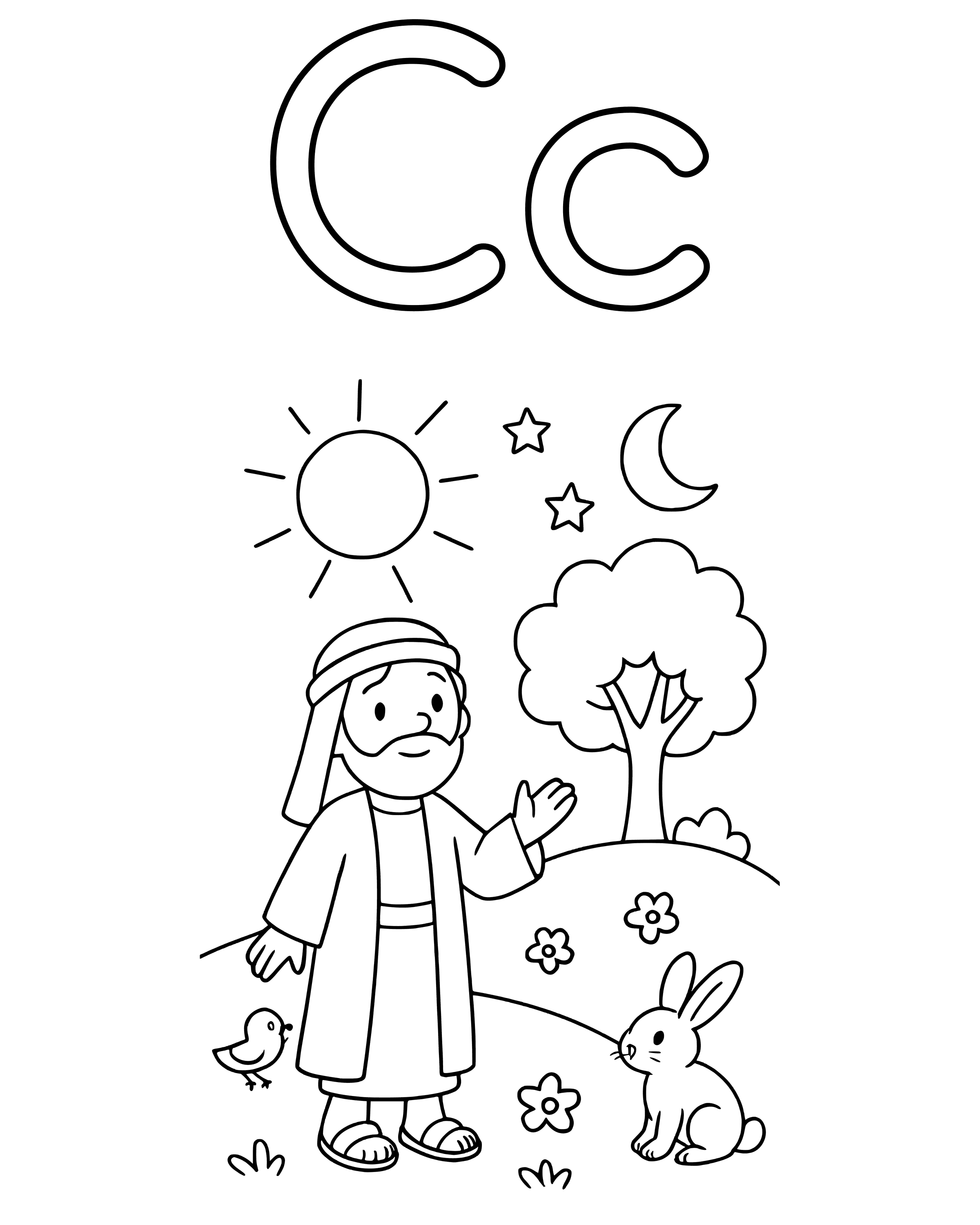 Simple C Is for Creation coloring page