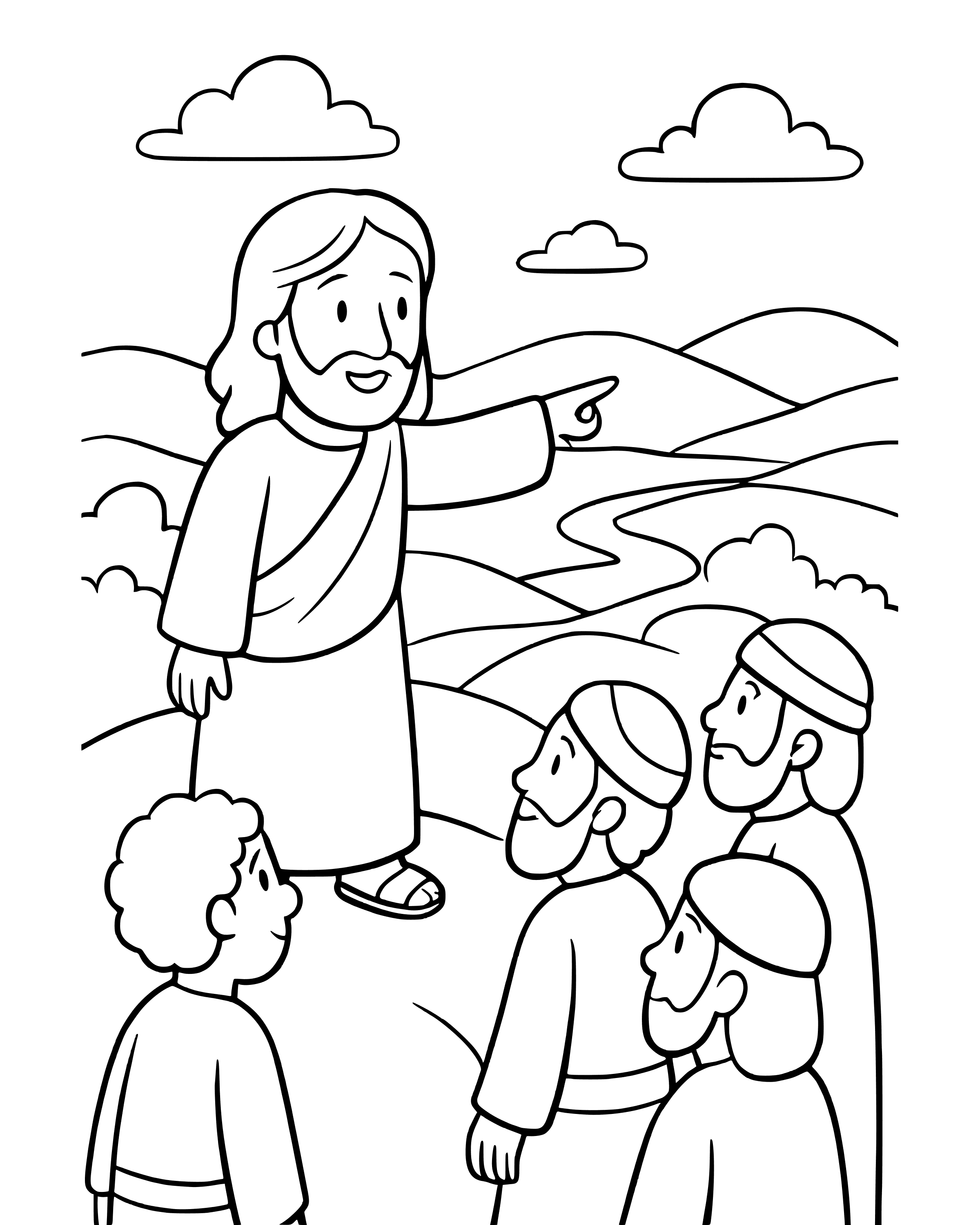 Simple Go and Tell the World coloring page