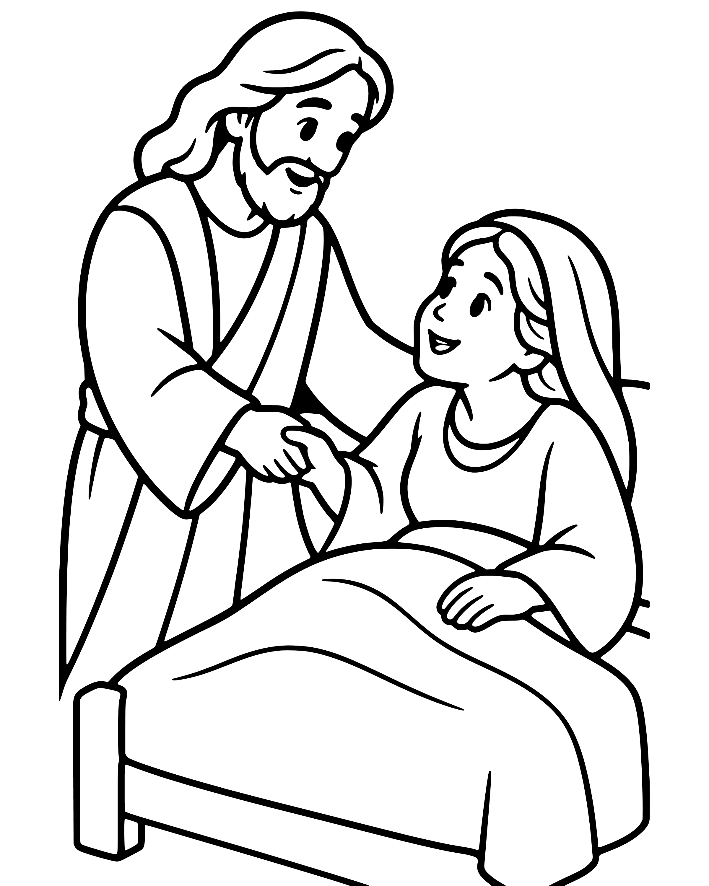 Easy Jesus Heals Peter's Mother-in-Law coloring page