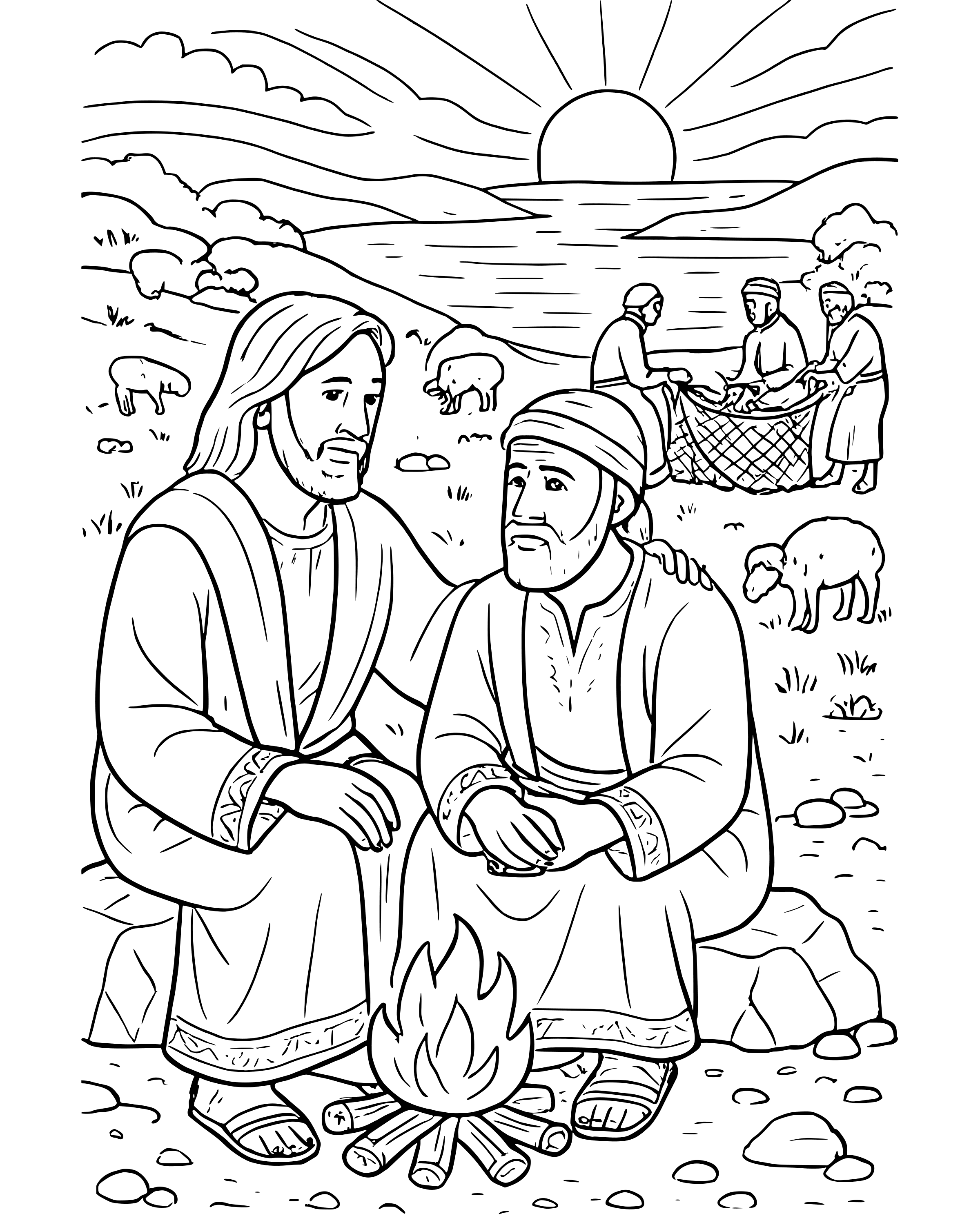 Detailed Peter, Do You Love Me? coloring page