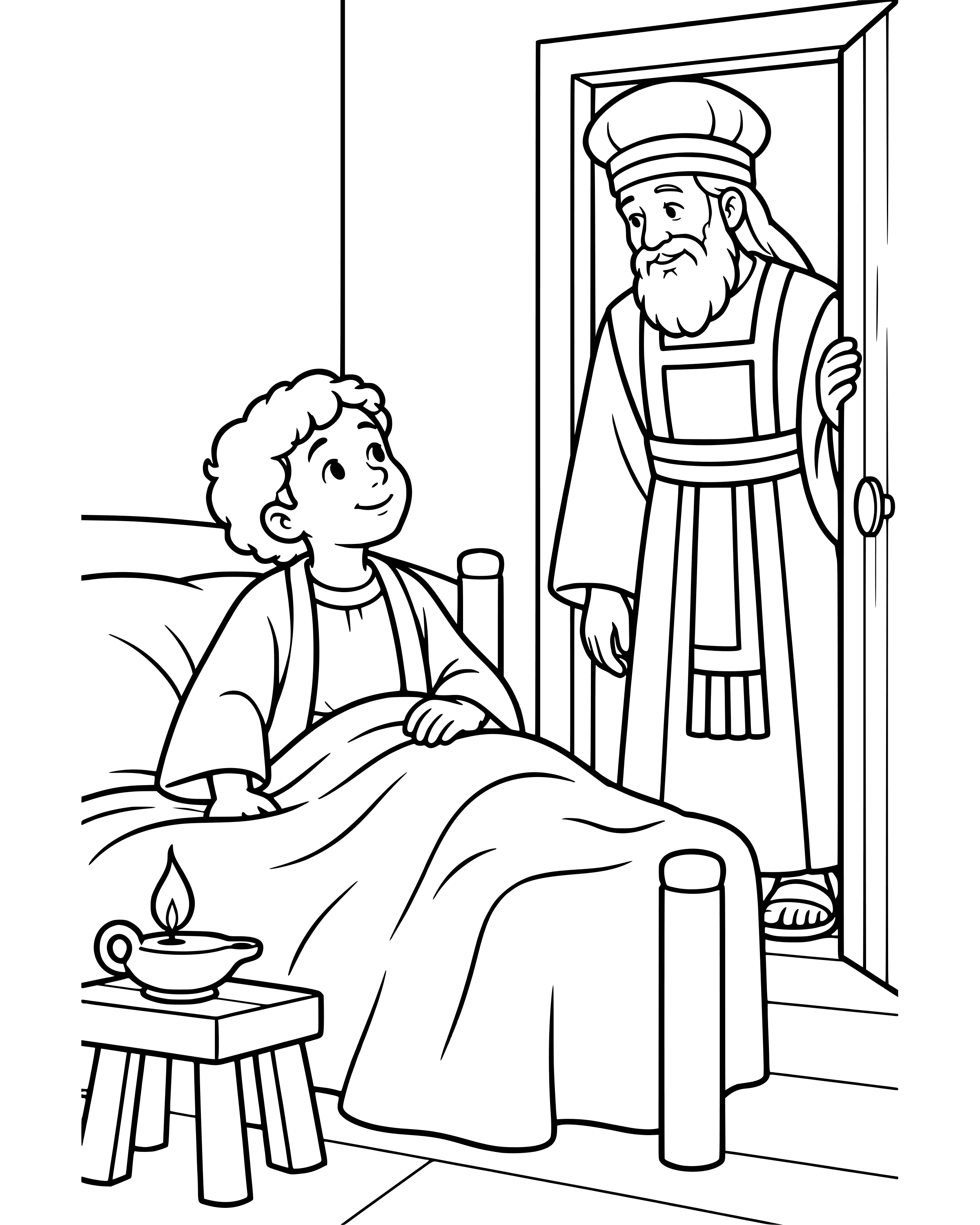 Simple God Calls Samuel coloring page