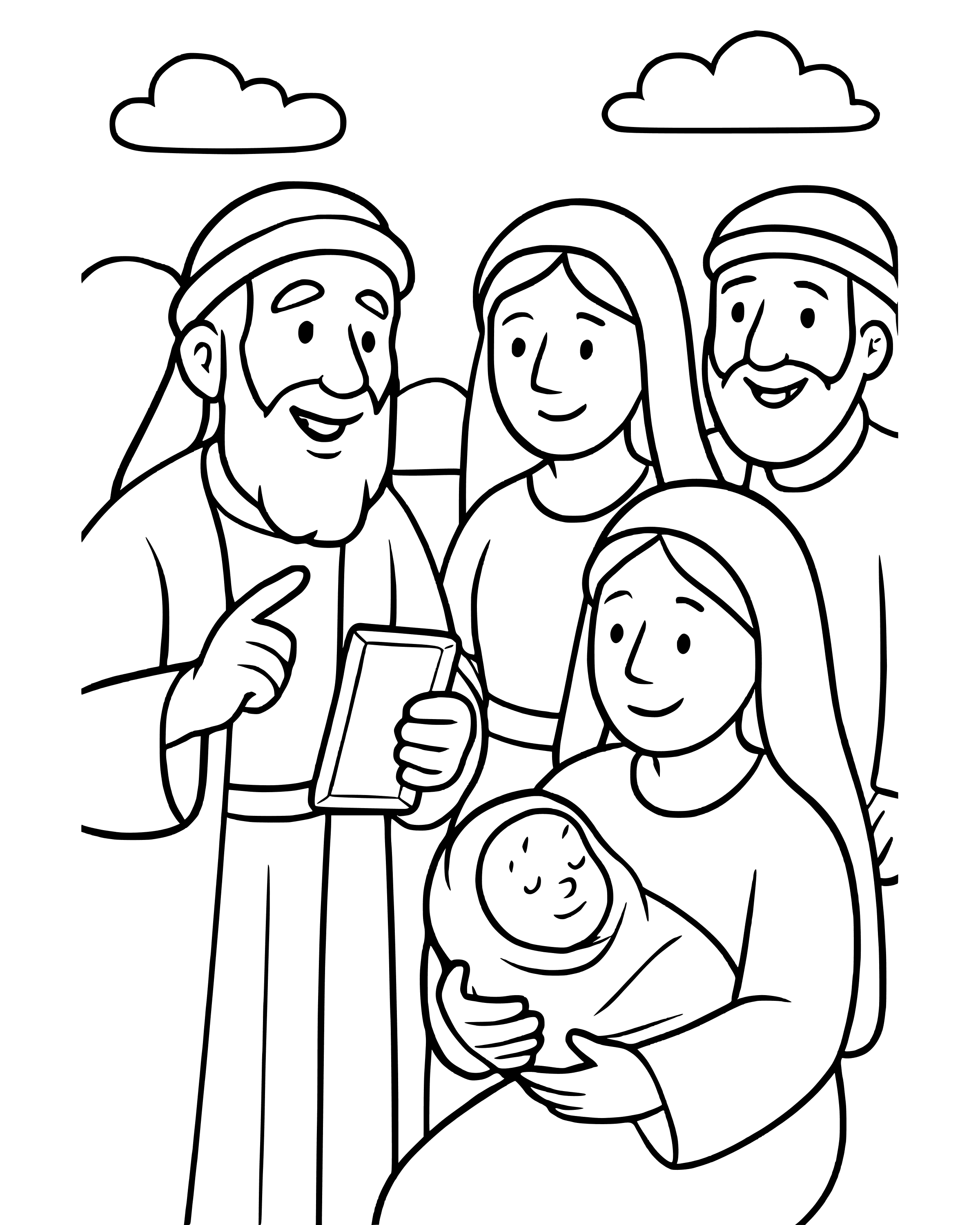 Simple Baby John Is Born coloring page