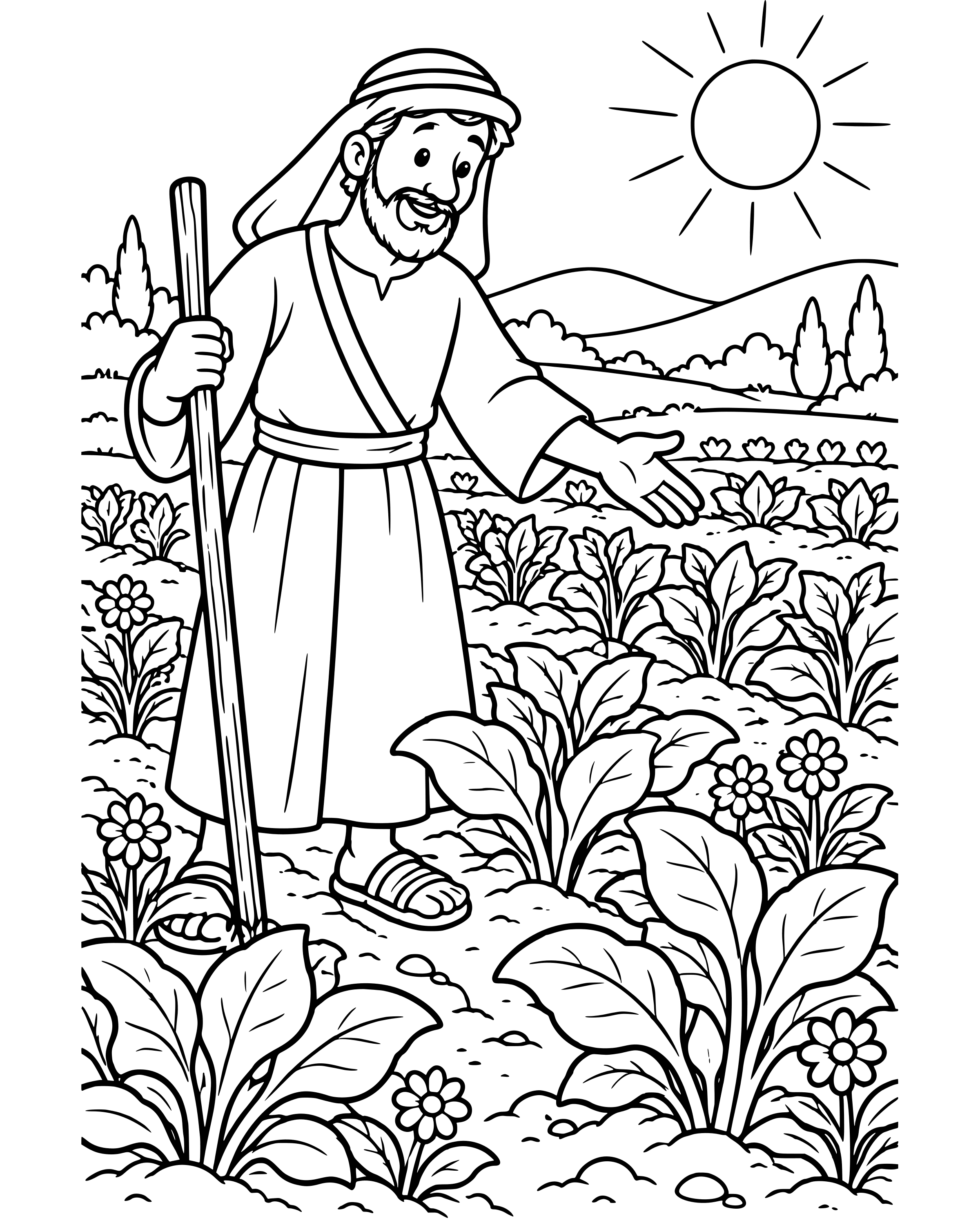Detailed Seeds on Good Soil coloring page