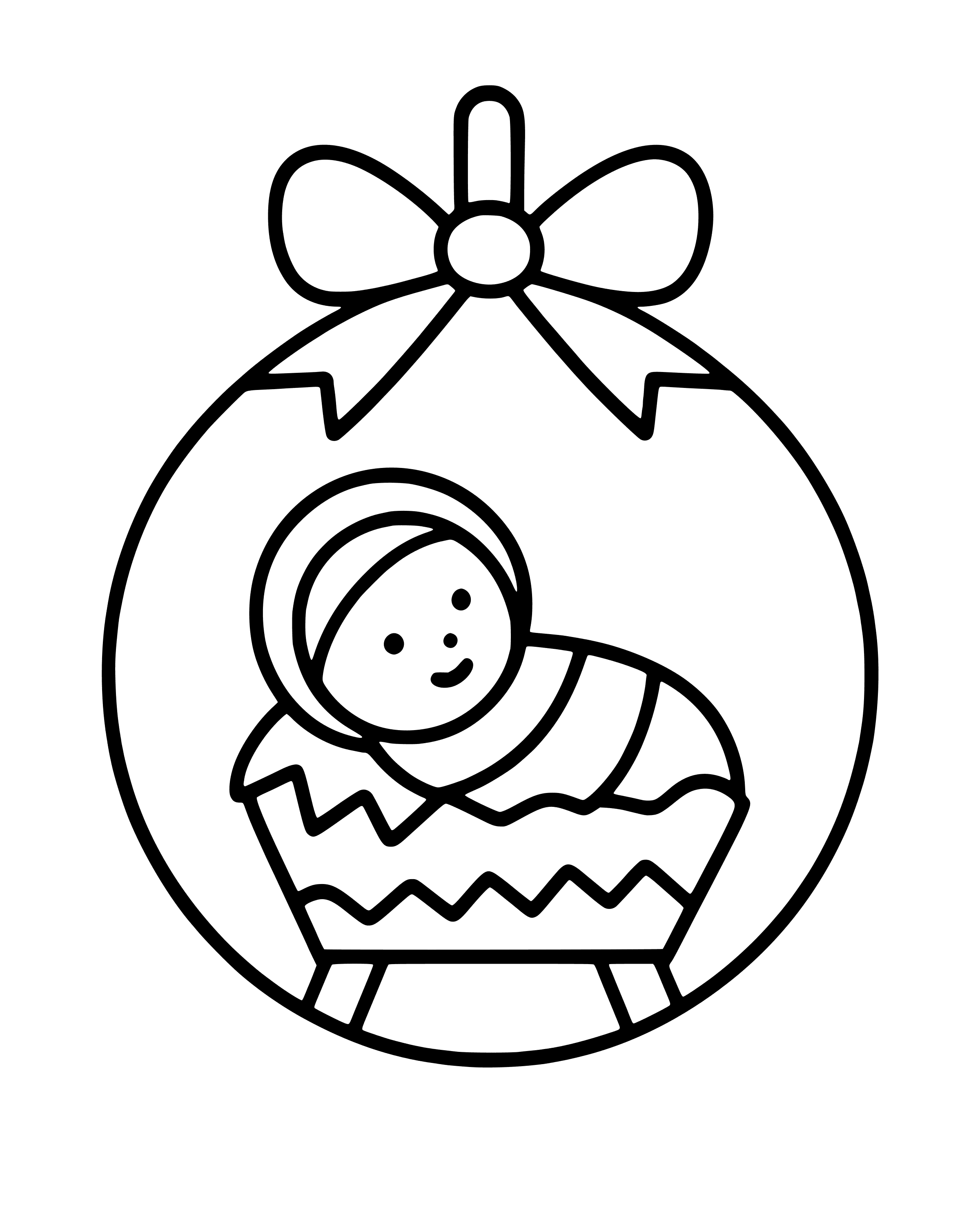Easy The Nativity Christmas Ornament coloring page