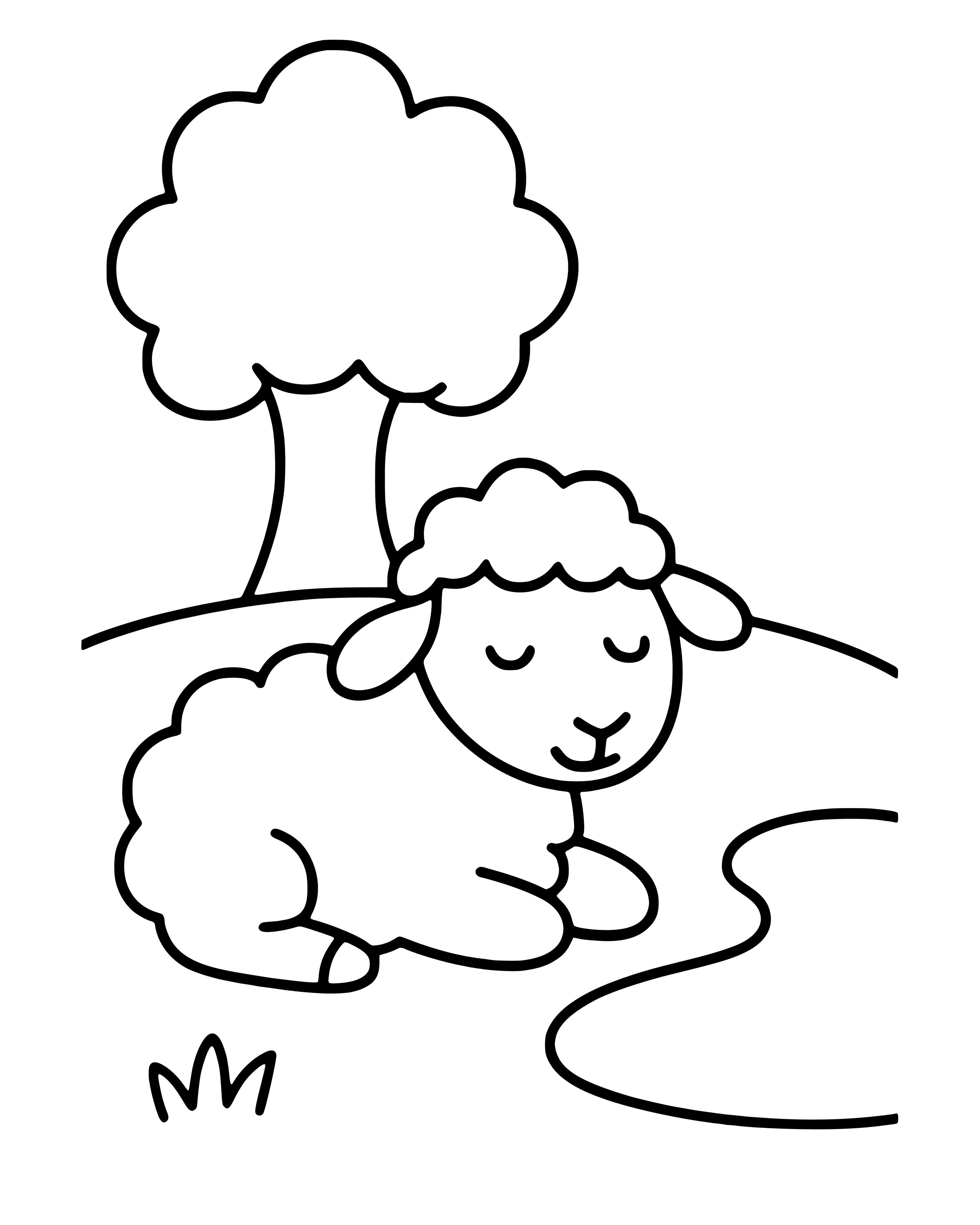 Easy Green Pastures and Still Waters coloring page
