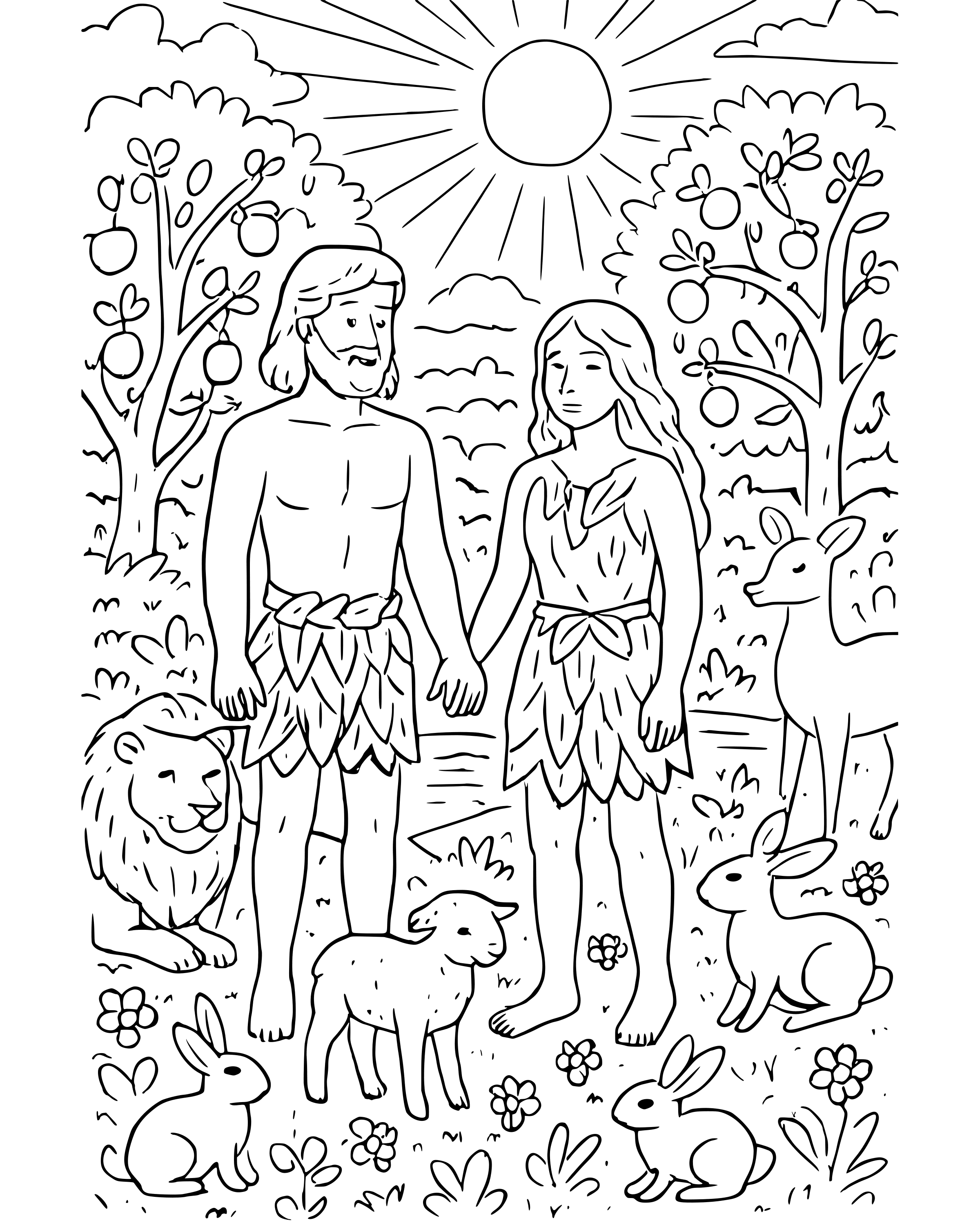 Detailed Day 6: God Makes People coloring page