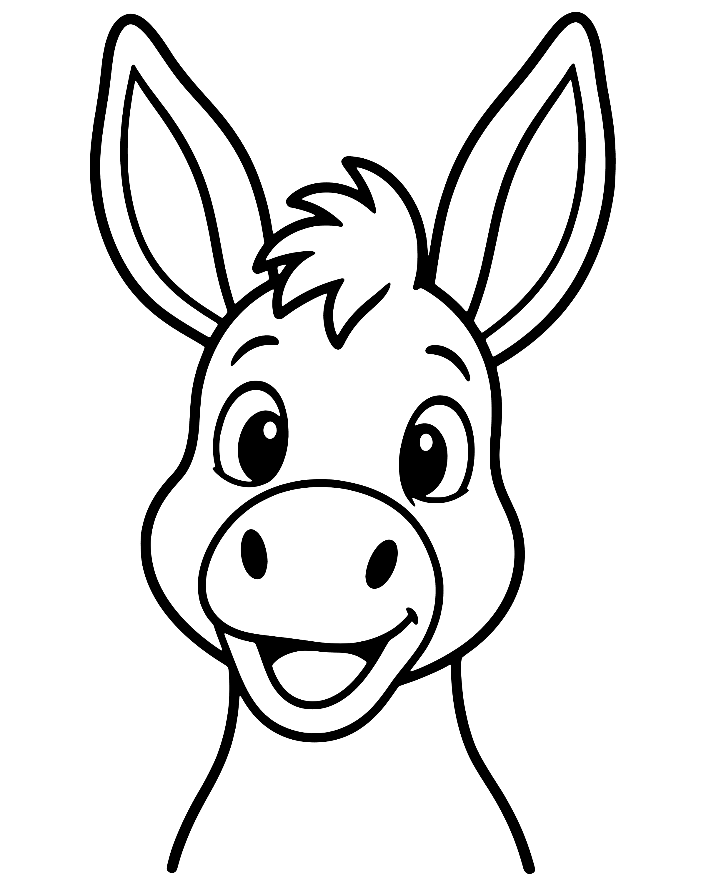 Balaam's Talking Donkey, easy printable coloring page for ages 2–4