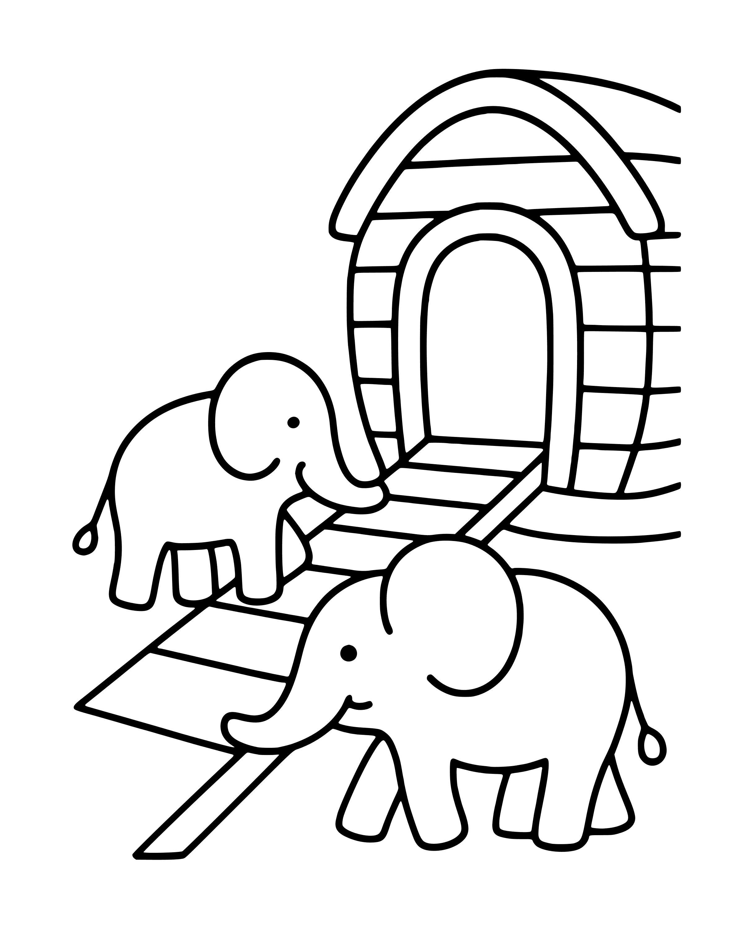 Easy The Animals Go into the Ark coloring page