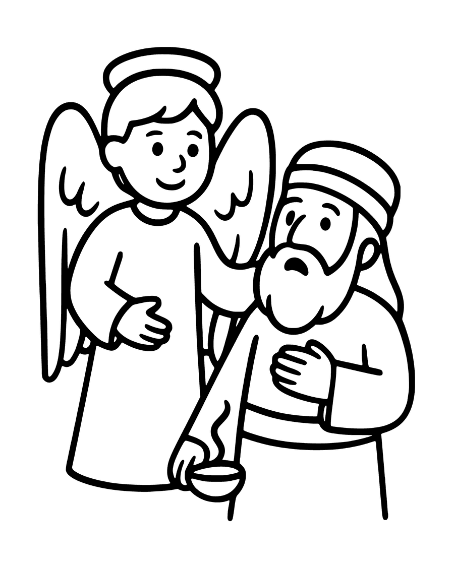 Easy An Angel Visits Zechariah coloring page