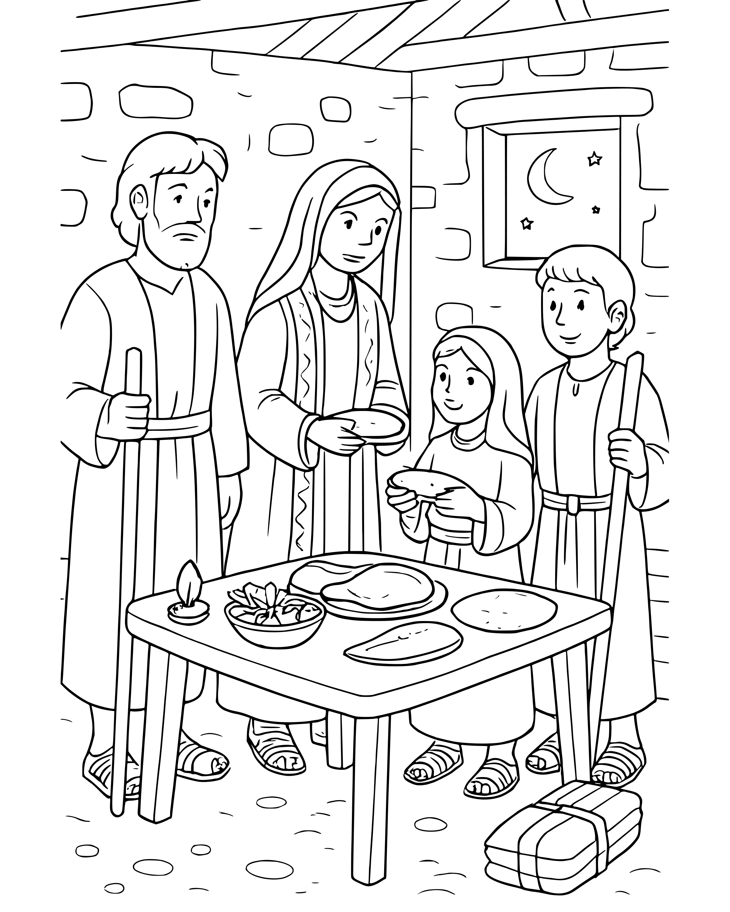 Detailed The First Passover coloring page