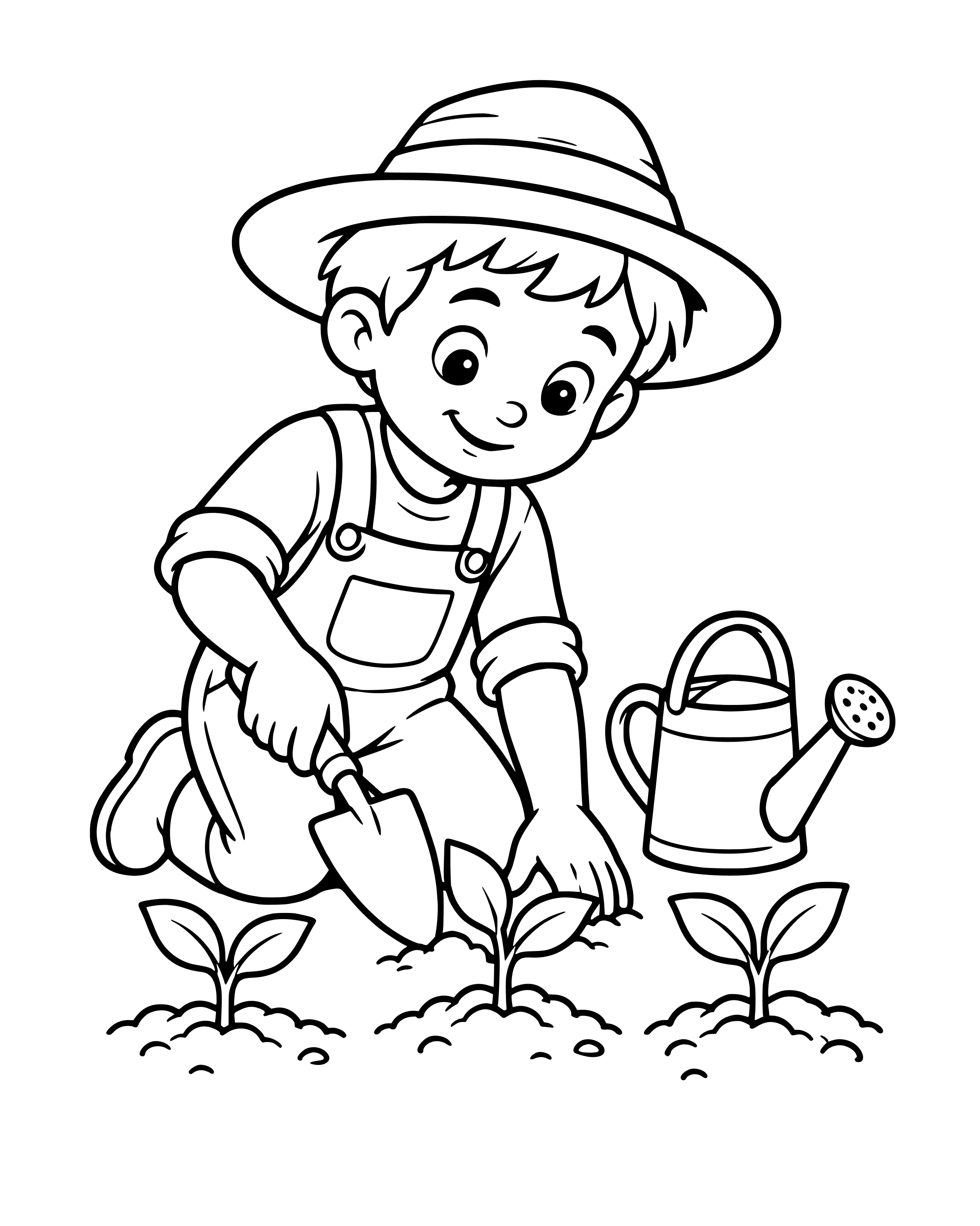 Simple A Time to Plant coloring page
