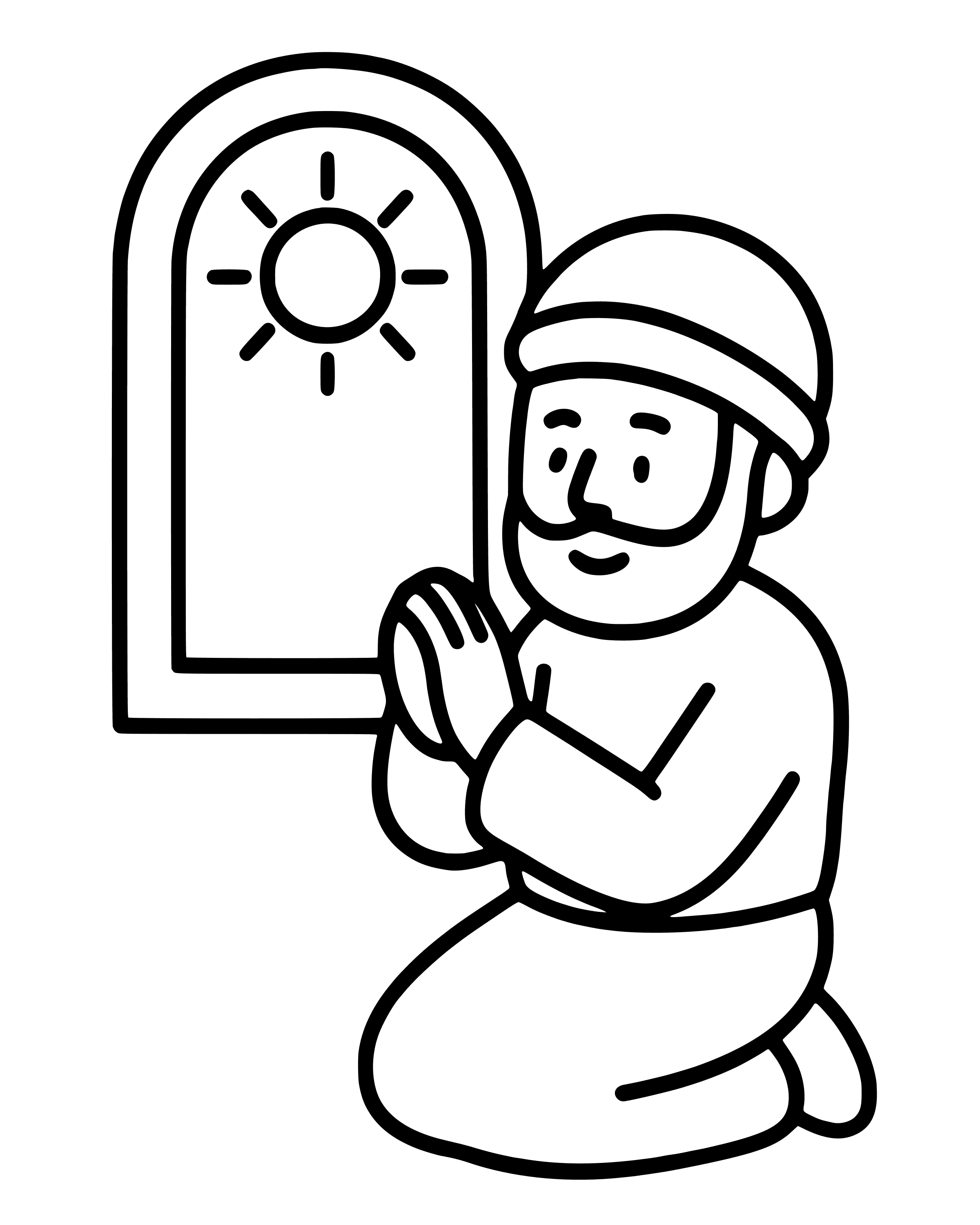 Daniel Prays at His Window – easy printable coloring page for ages 2–4