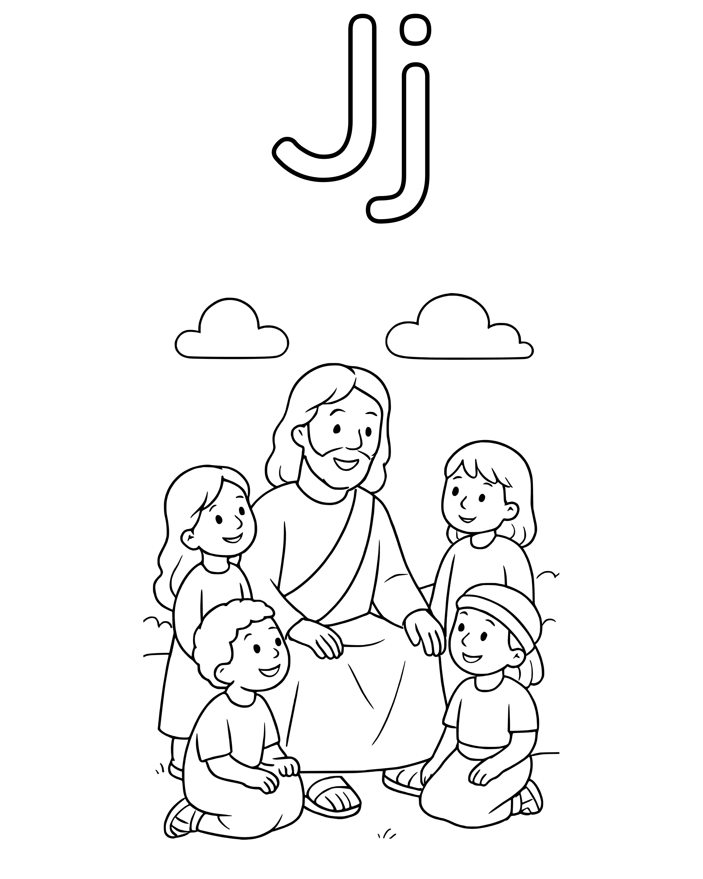 Simple J Is for Jesus coloring page