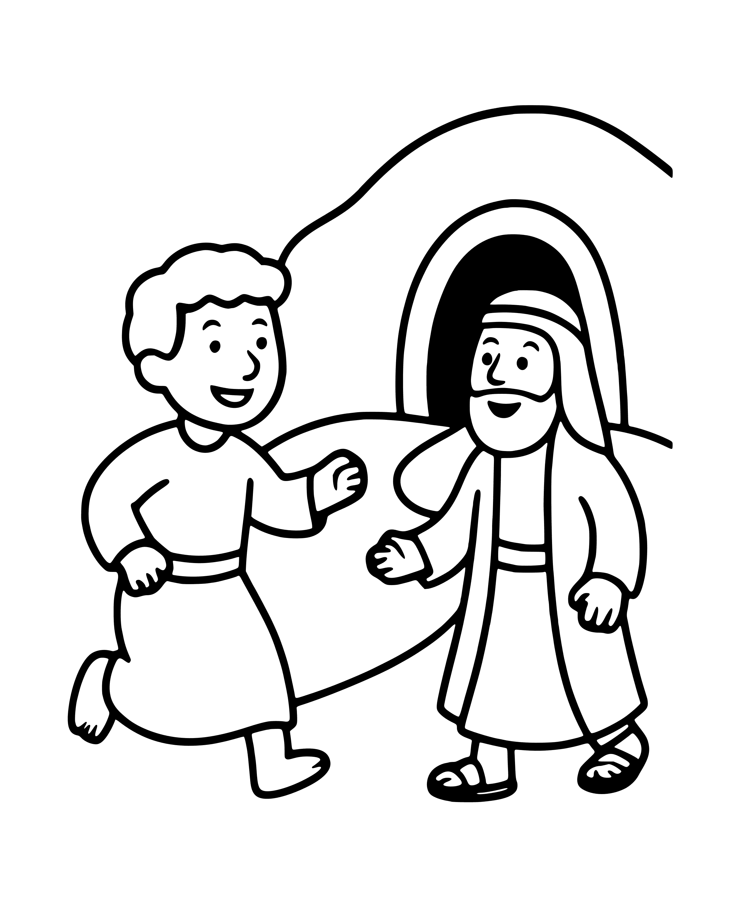Easy Peter and John Run to the Tomb coloring page