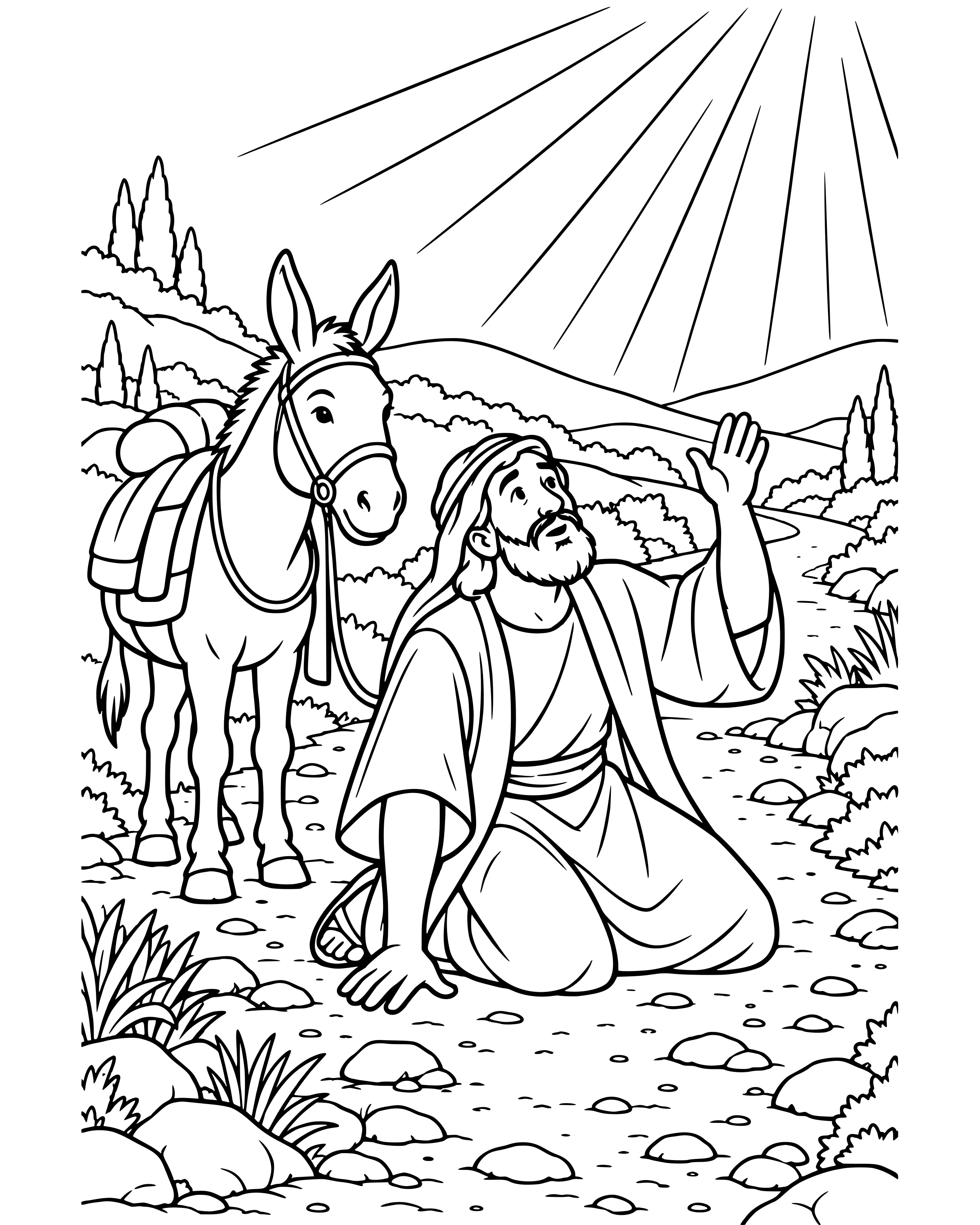 Detailed A Bright Light on the Road coloring page