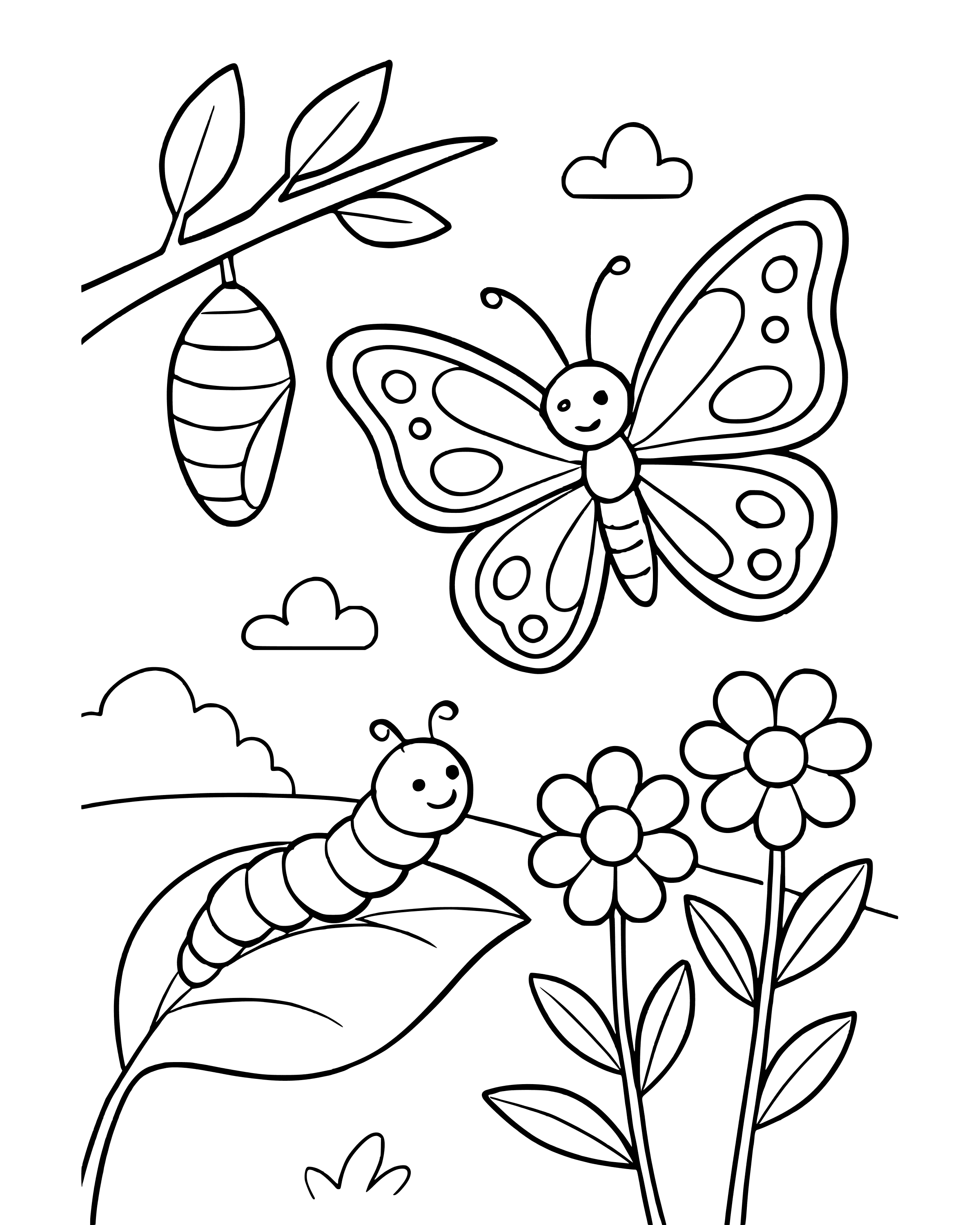 Simple New Life Like a Butterfly coloring page