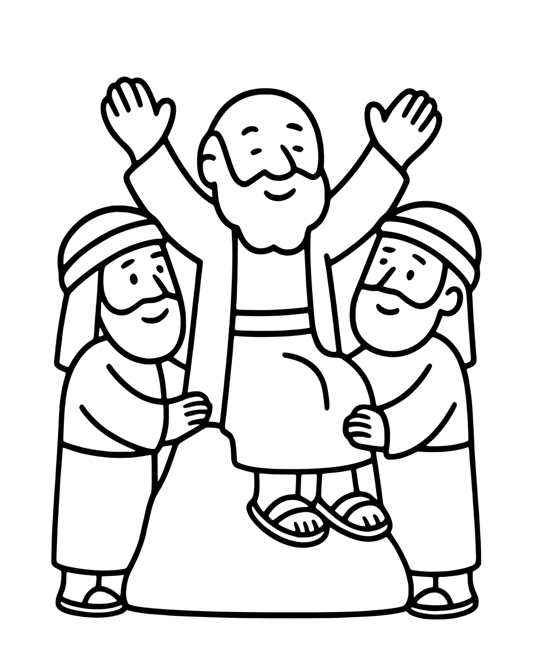 Colouring Pages Free Spring Aaron and Hur Hold Up Moses' Hands Coloring Page: Free Printable PDF ...