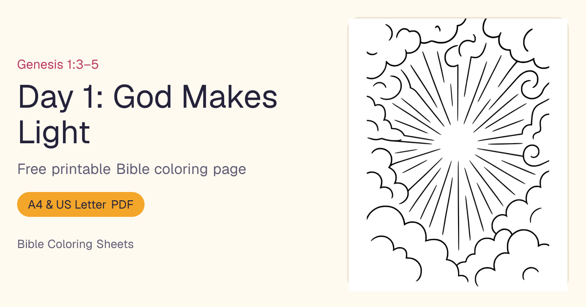 The Creation Story Coloring Pages: Free Printable | Bible Coloring Sheets