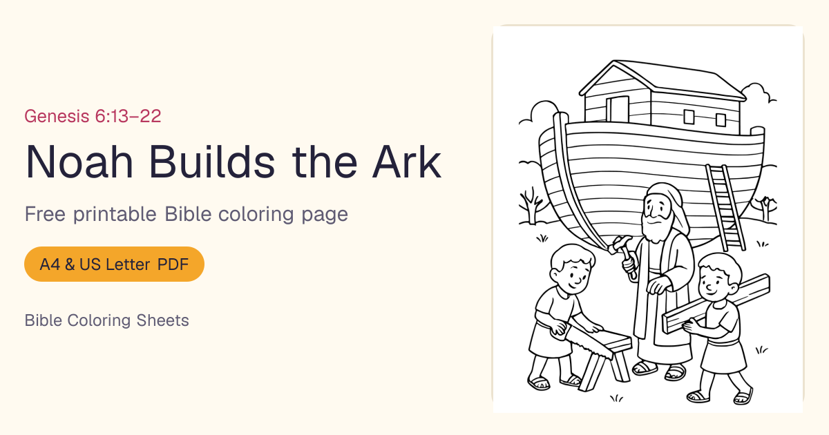 Noah's Ark Coloring Pages: Free Printable | Bible Coloring Sheets